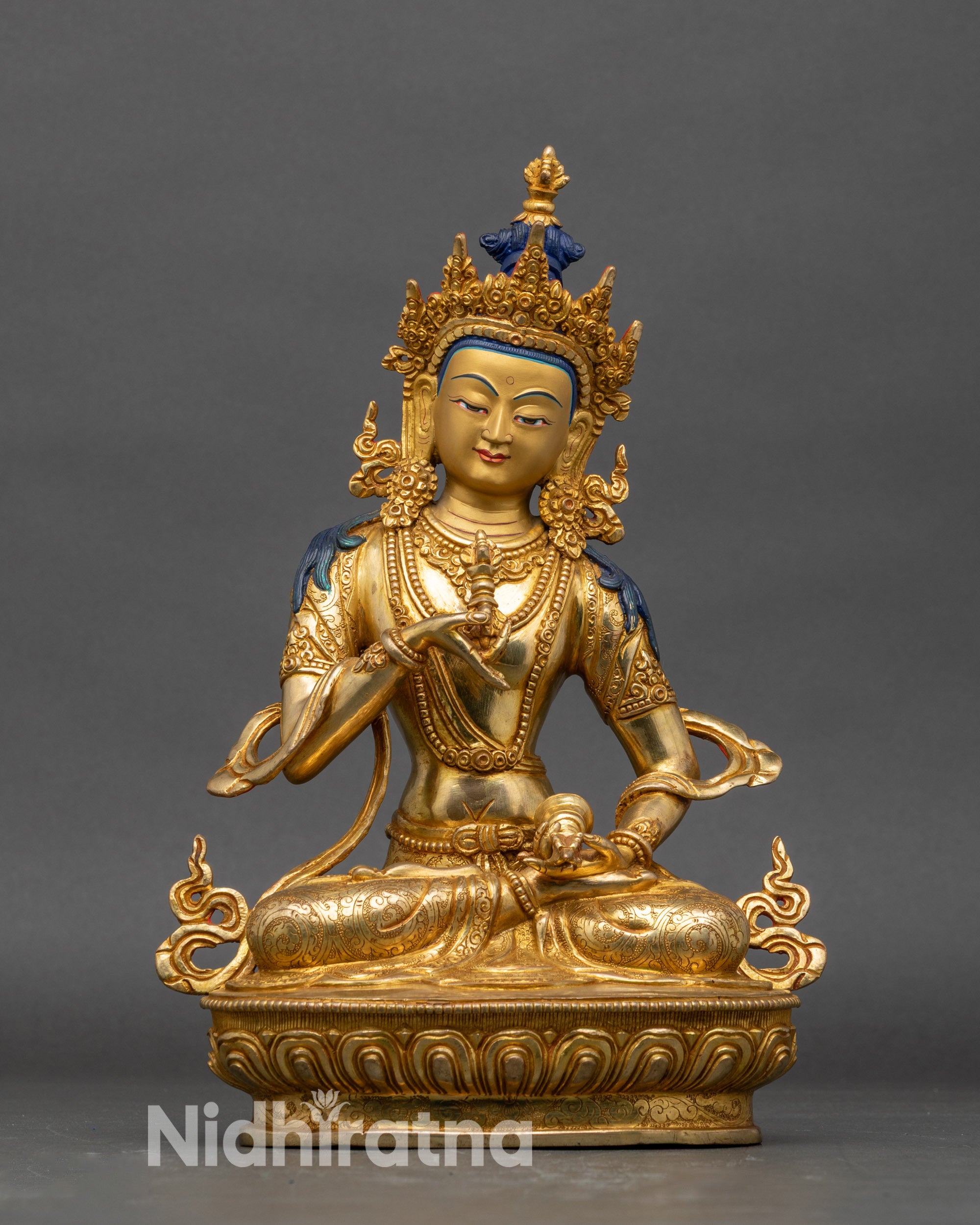 Vajrasattva statue for meditation altar, handmade Nepalese Buddhist deity sculpture