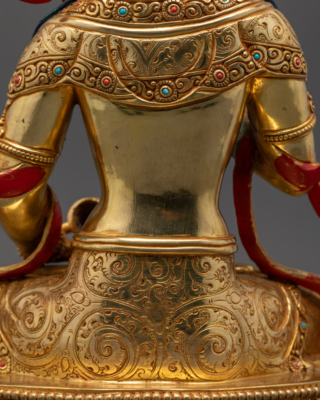 Gold Gilded Vajrasattva Statue with Jeweled Crown