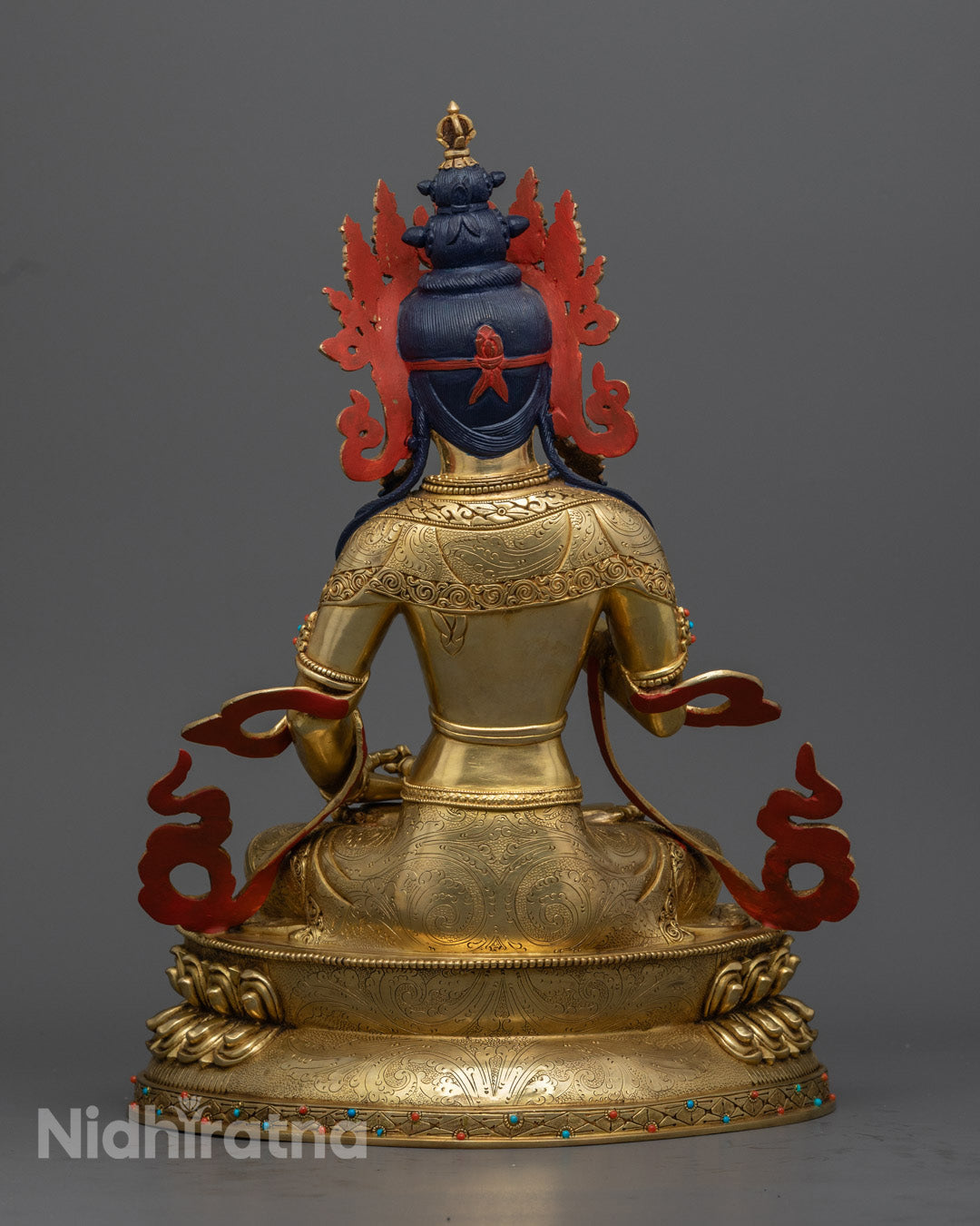 Vajrasattva Sculpture | Gold-Gilded Himalayan Statue