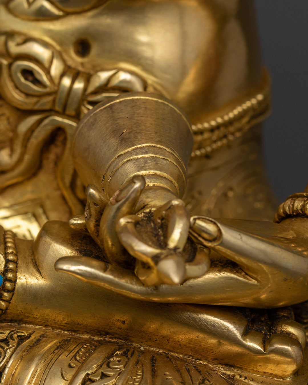 Vajrasattva Sculpture | Gold-Gilded Himalayan Statue