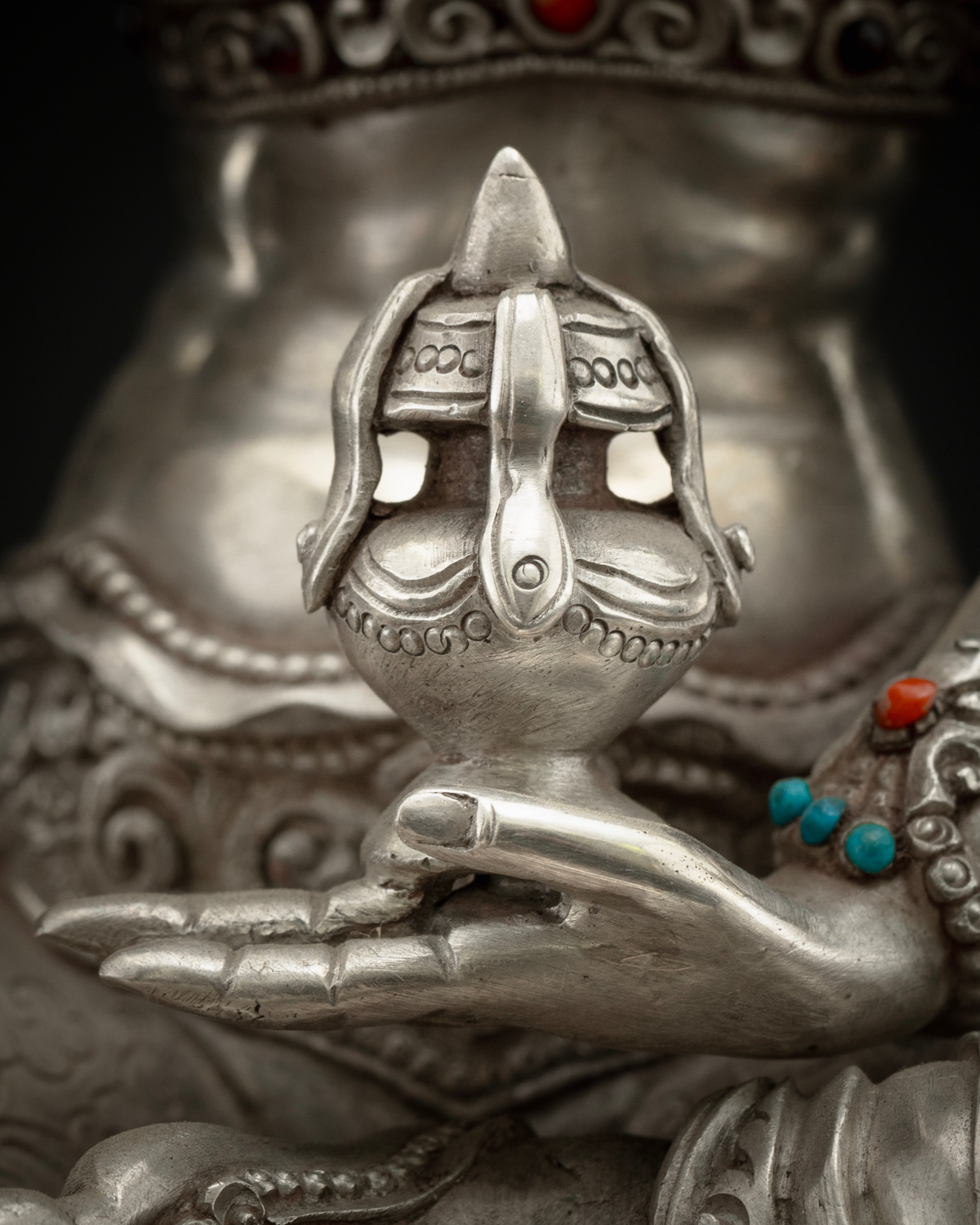 Pure Sliver Vasudhara Statue: Perfect for Meditation