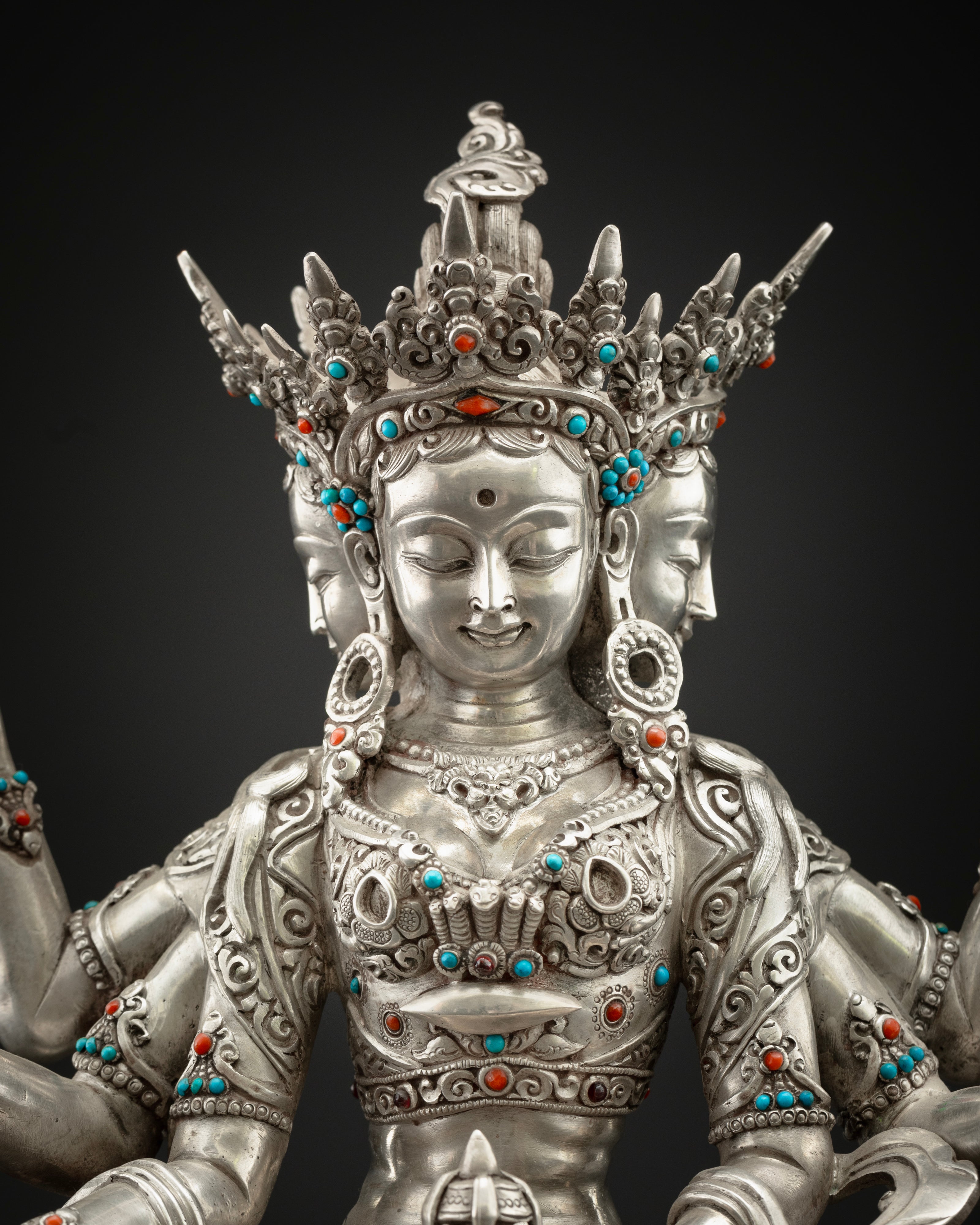 Pure Sliver Vasudhara Statue: Perfect for Meditation