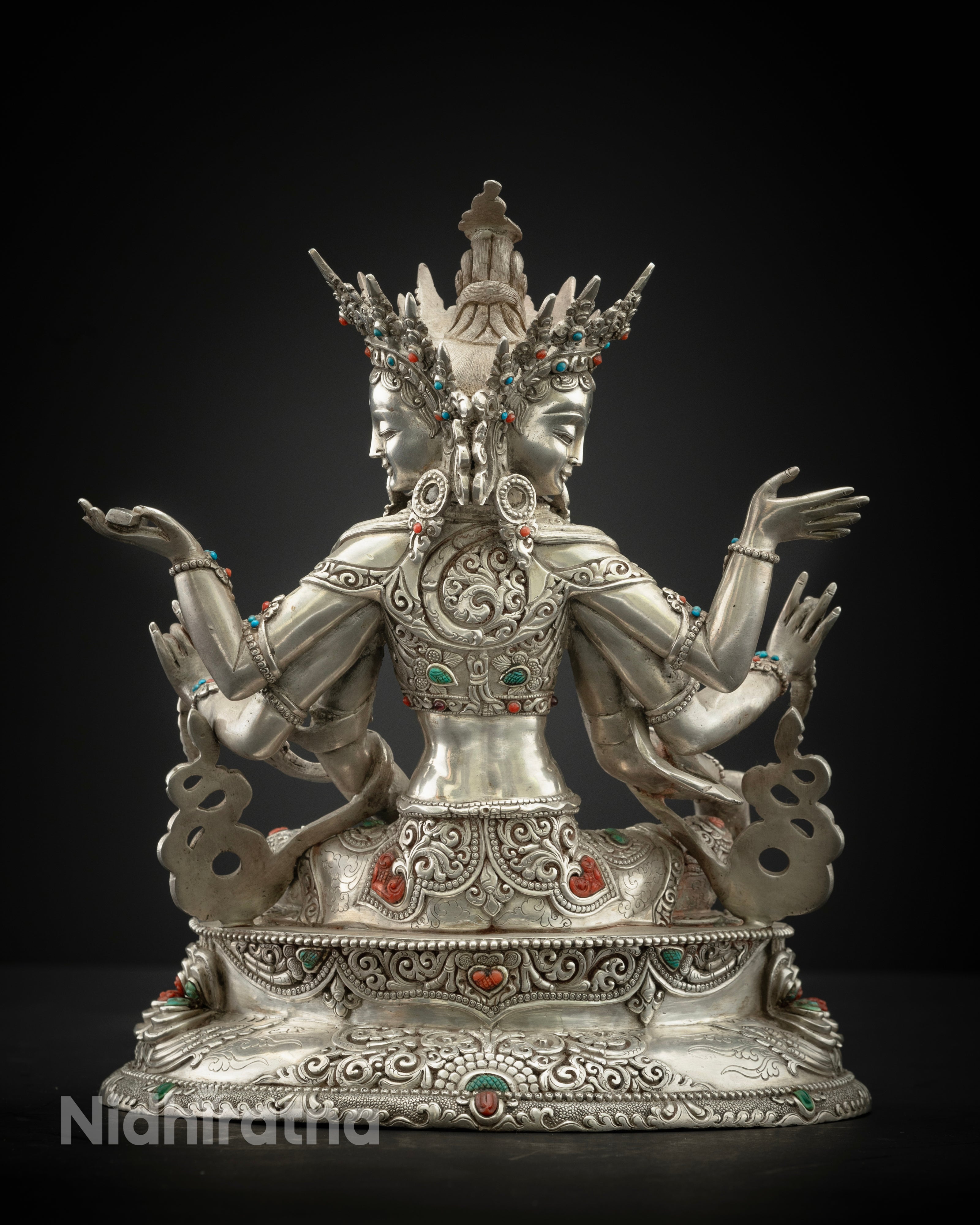 Pure Sliver Vasudhara Statue: Perfect for Meditation
