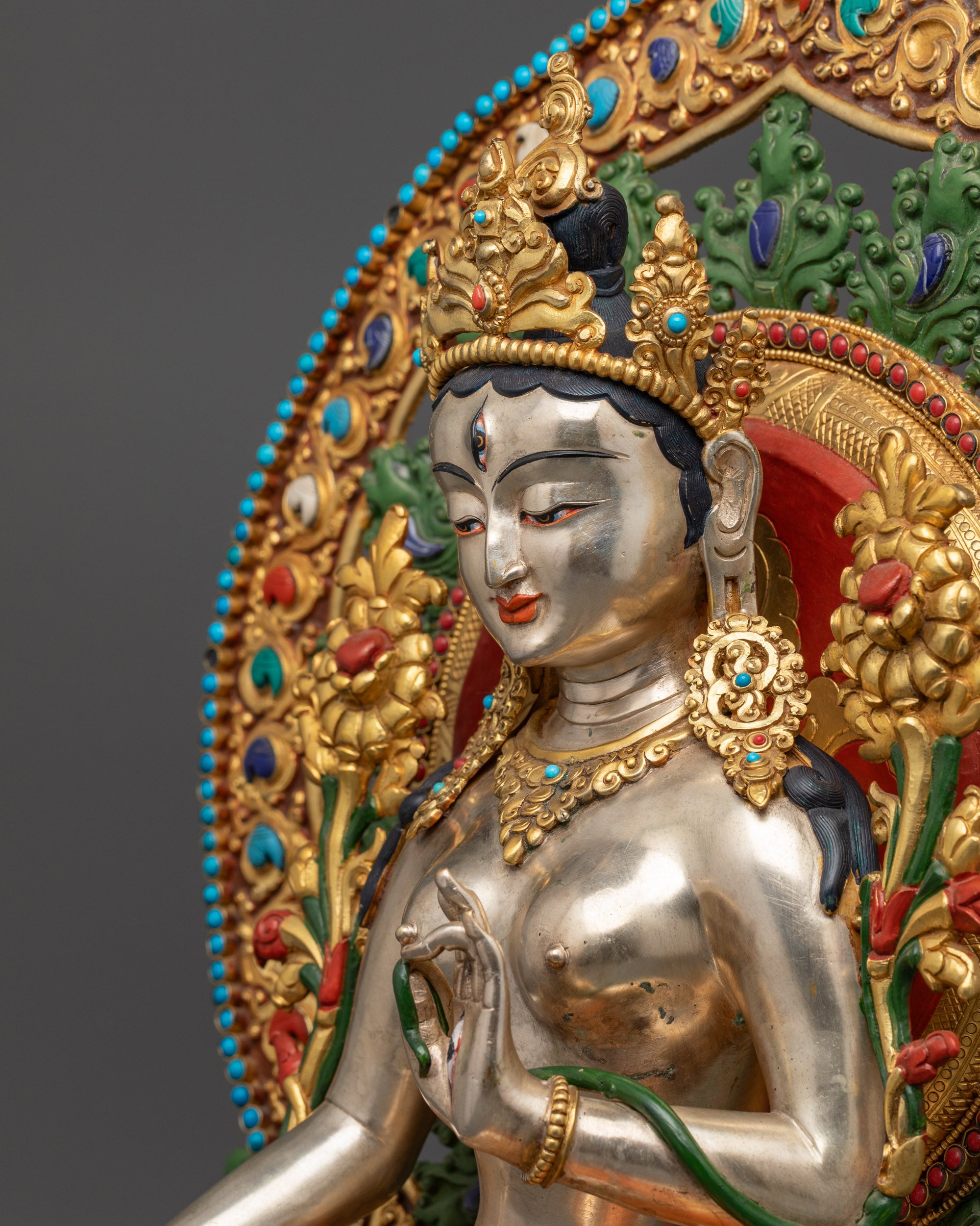 Tibetan White Tara Statue | Divine Feminine Energy