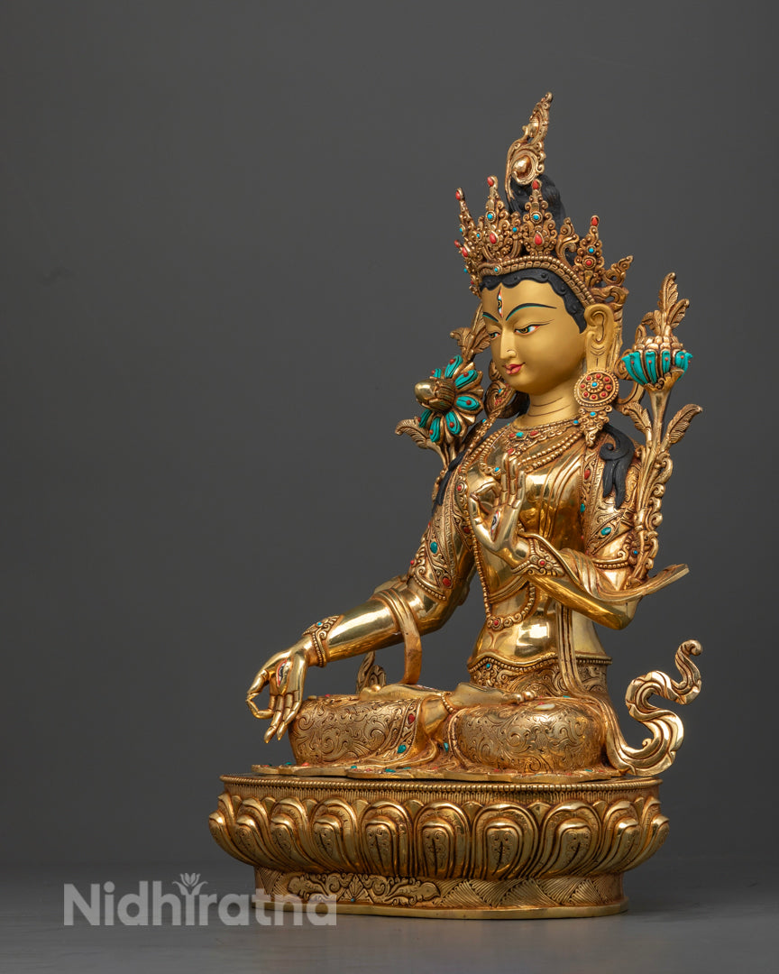 White Tara Sculpture | Himalayan Buddhist Art