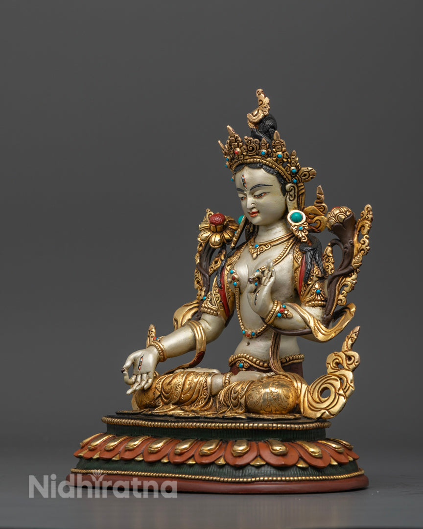 White Tara Statue | Handcrafted Spiritual Sculpture