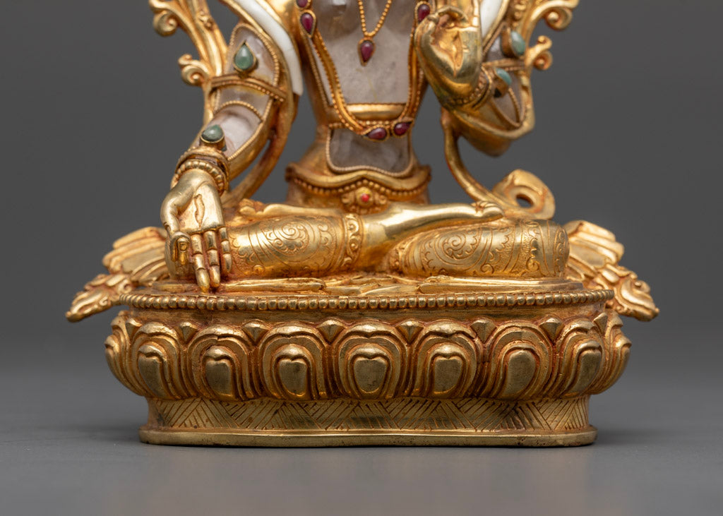 Crystal Green Tara Statue | Himalayan Tibetan Art