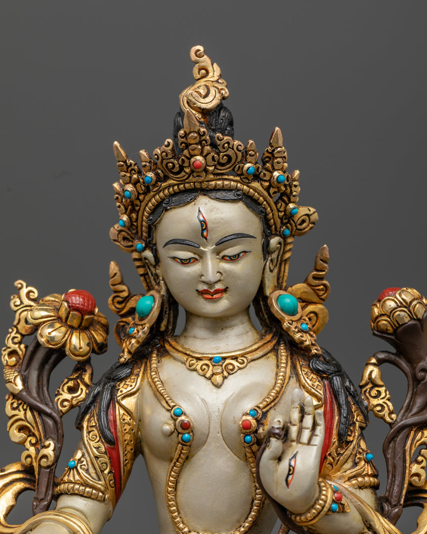 White Tara Statue | Handcrafted Spiritual Sculpture