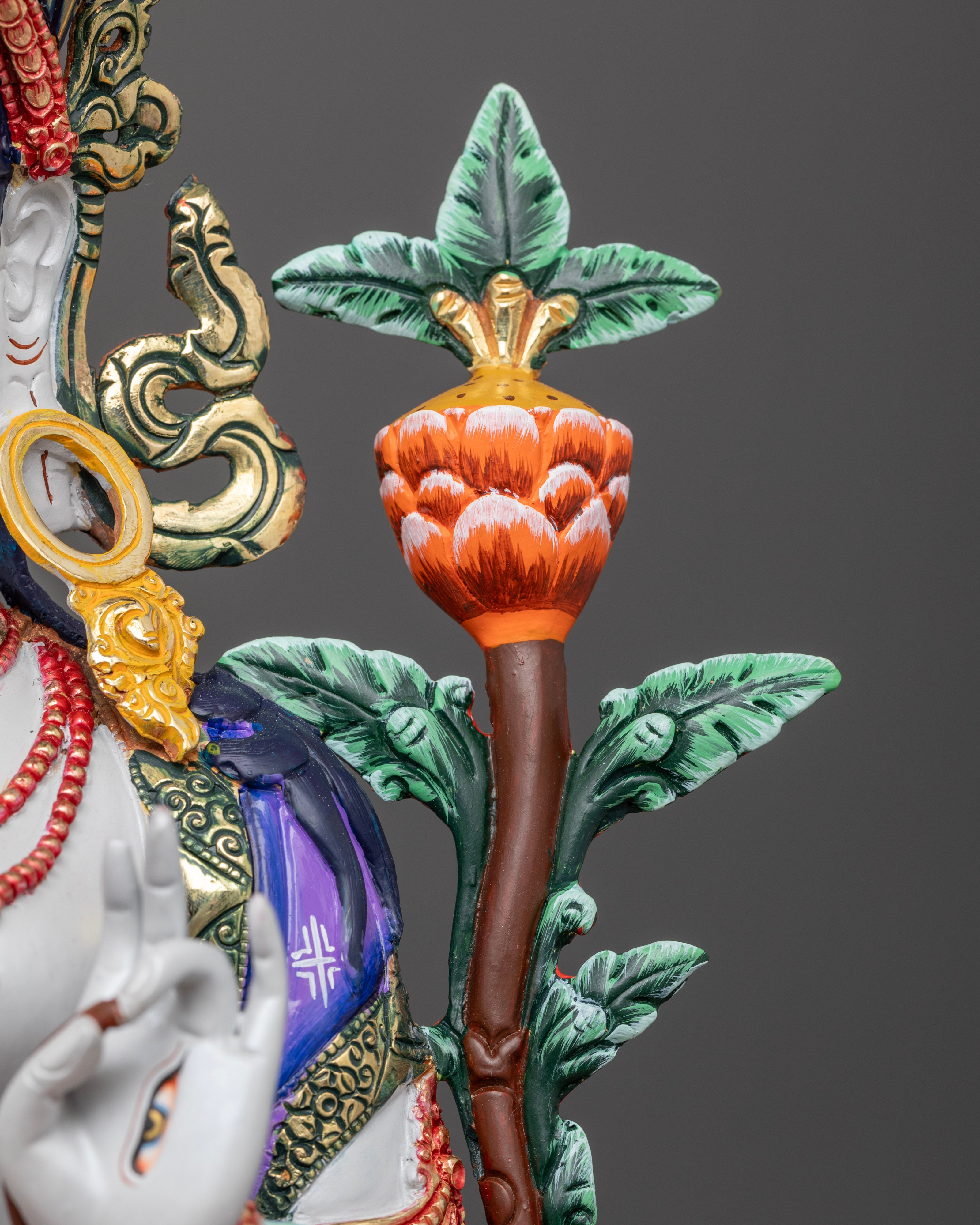 Colorful White Tara Statues for Peace and Protection