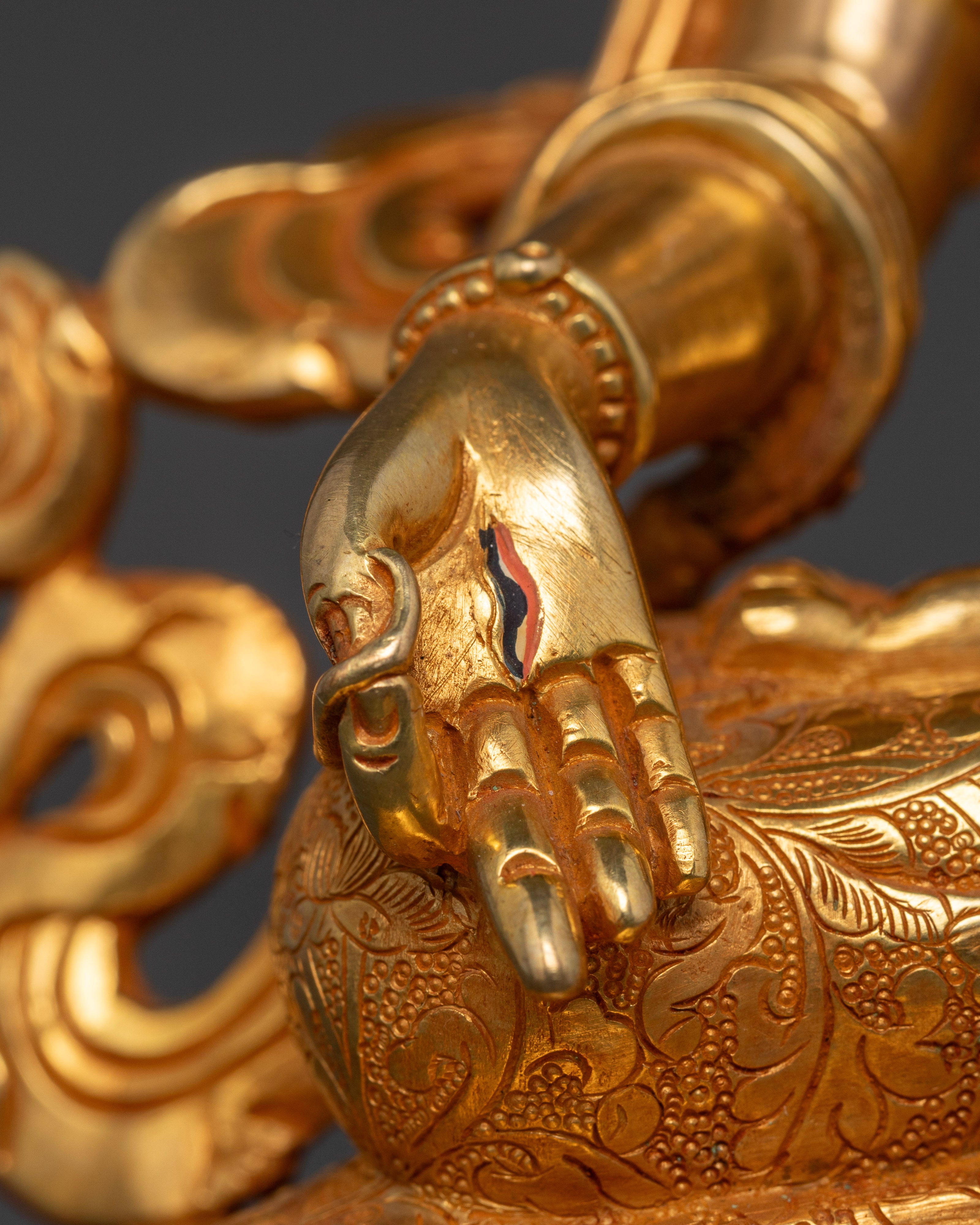 White Tara Made with 24K Gold - Exquisite Handcrafted Art