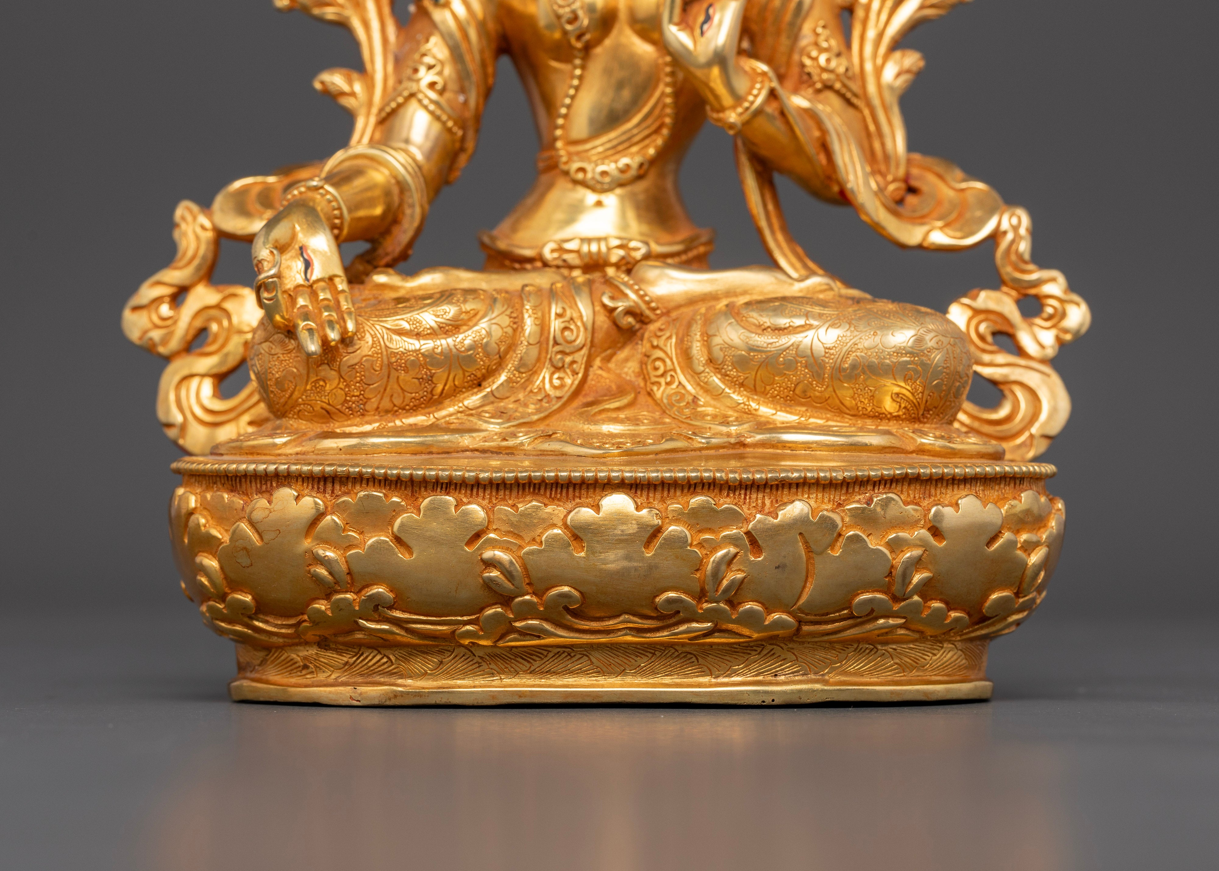 White Tara Made with 24K Gold - Exquisite Handcrafted Art