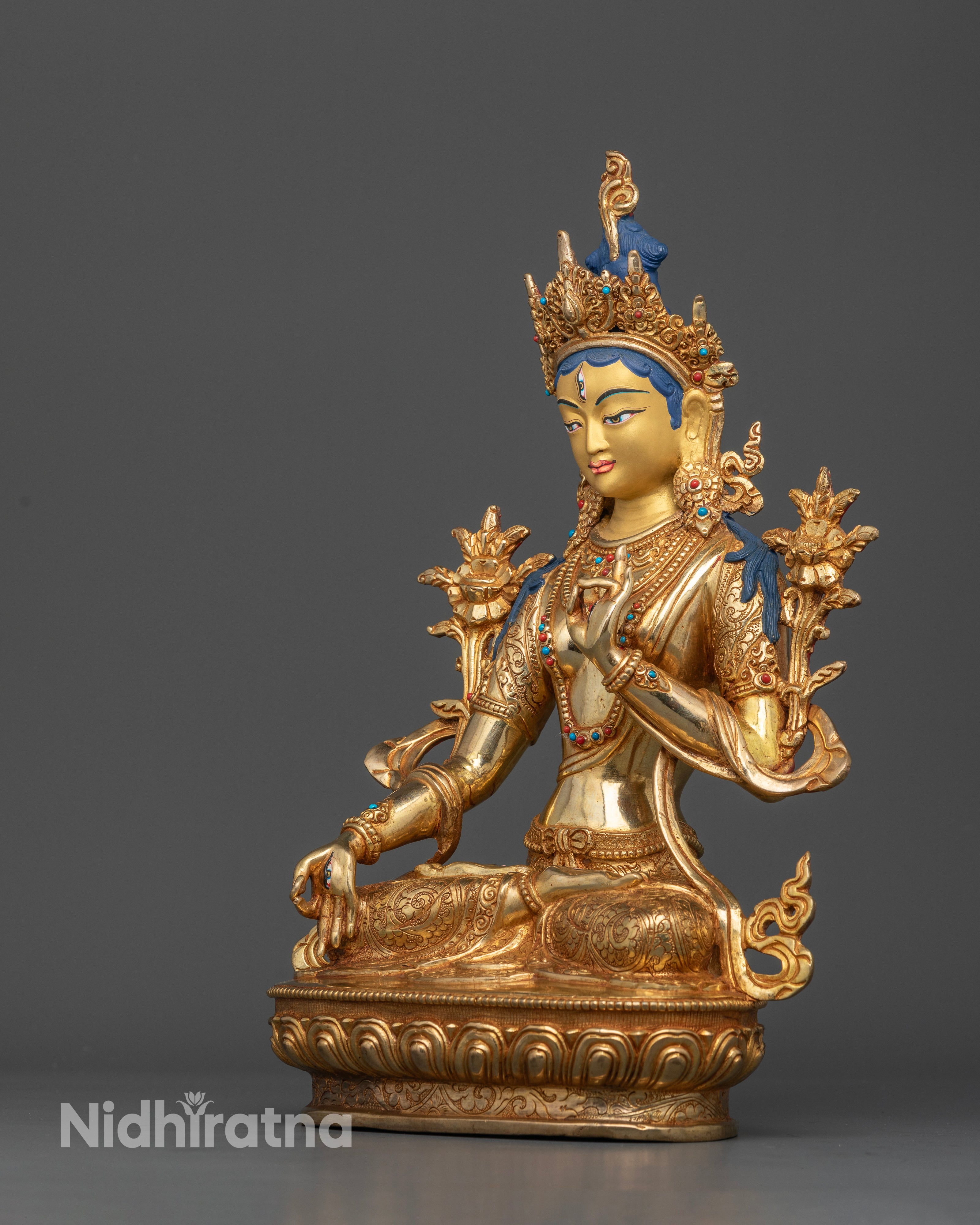 Elegant White Tara: The Golden Manifestation of Compassion
