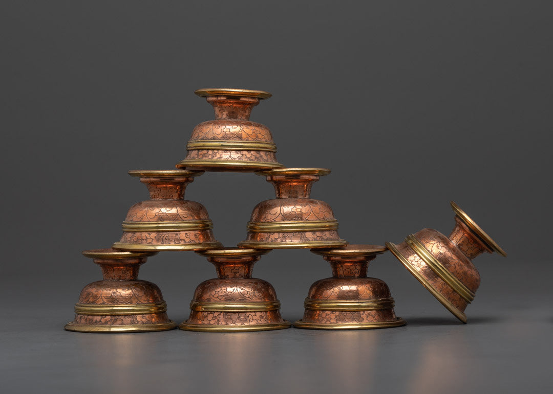 Copper Water Offering Bowl | Buddhist Ritual Items