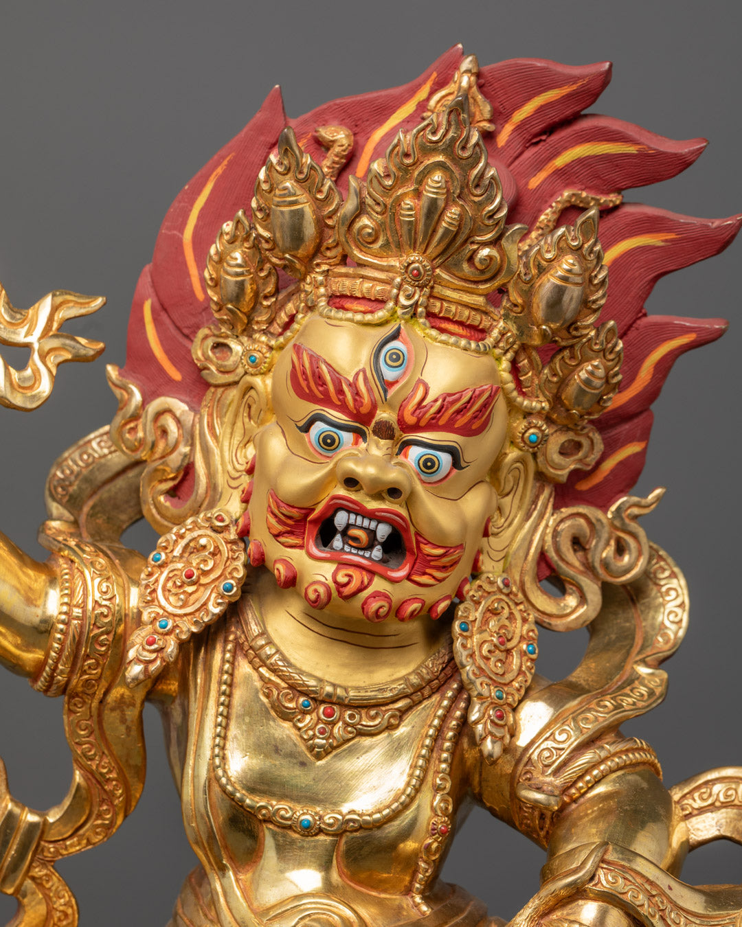 Traditional White Dzambhala Statue | Buddhist Wealth God