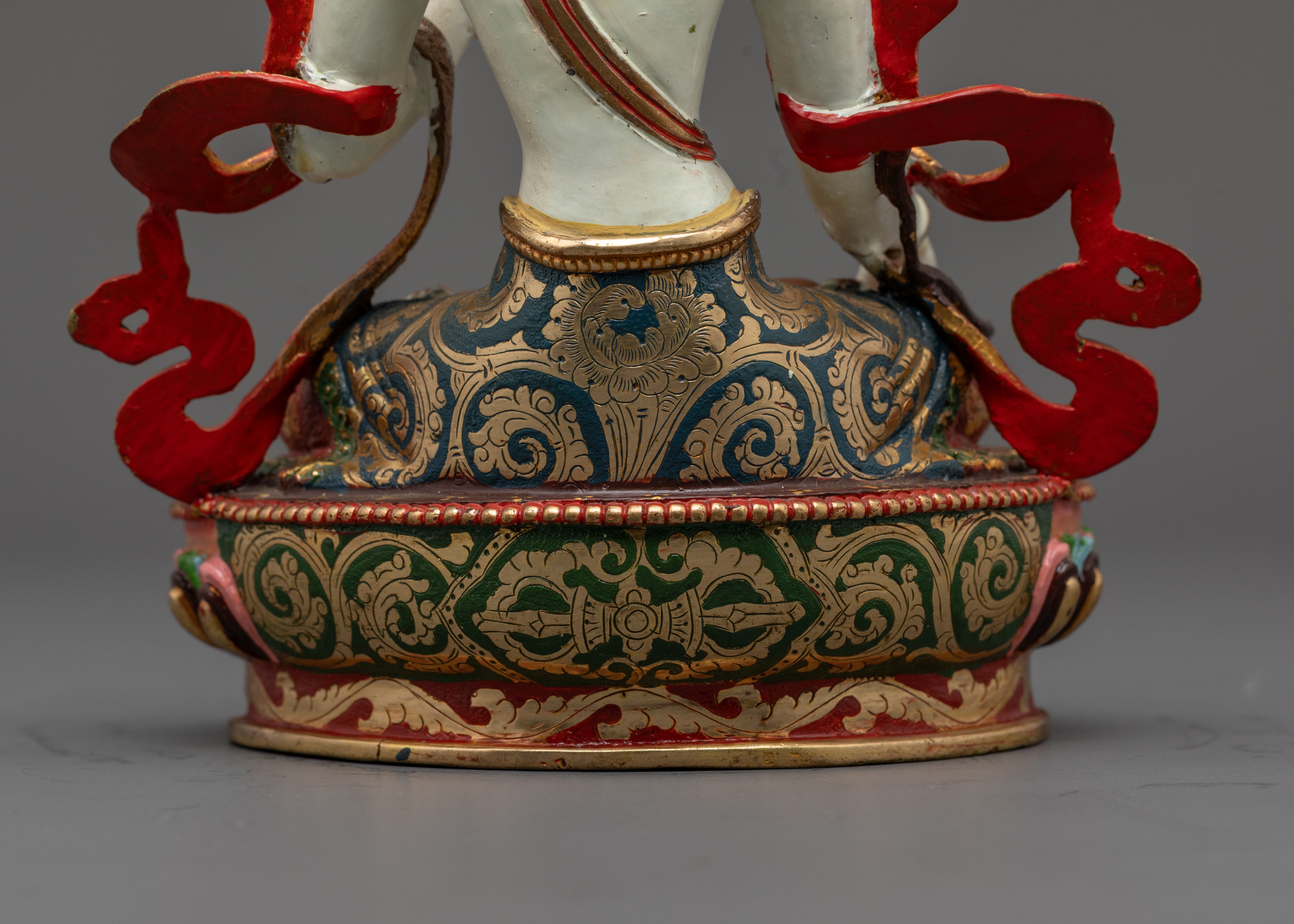 Tibetan White Tara Sculpture for Divine Protection