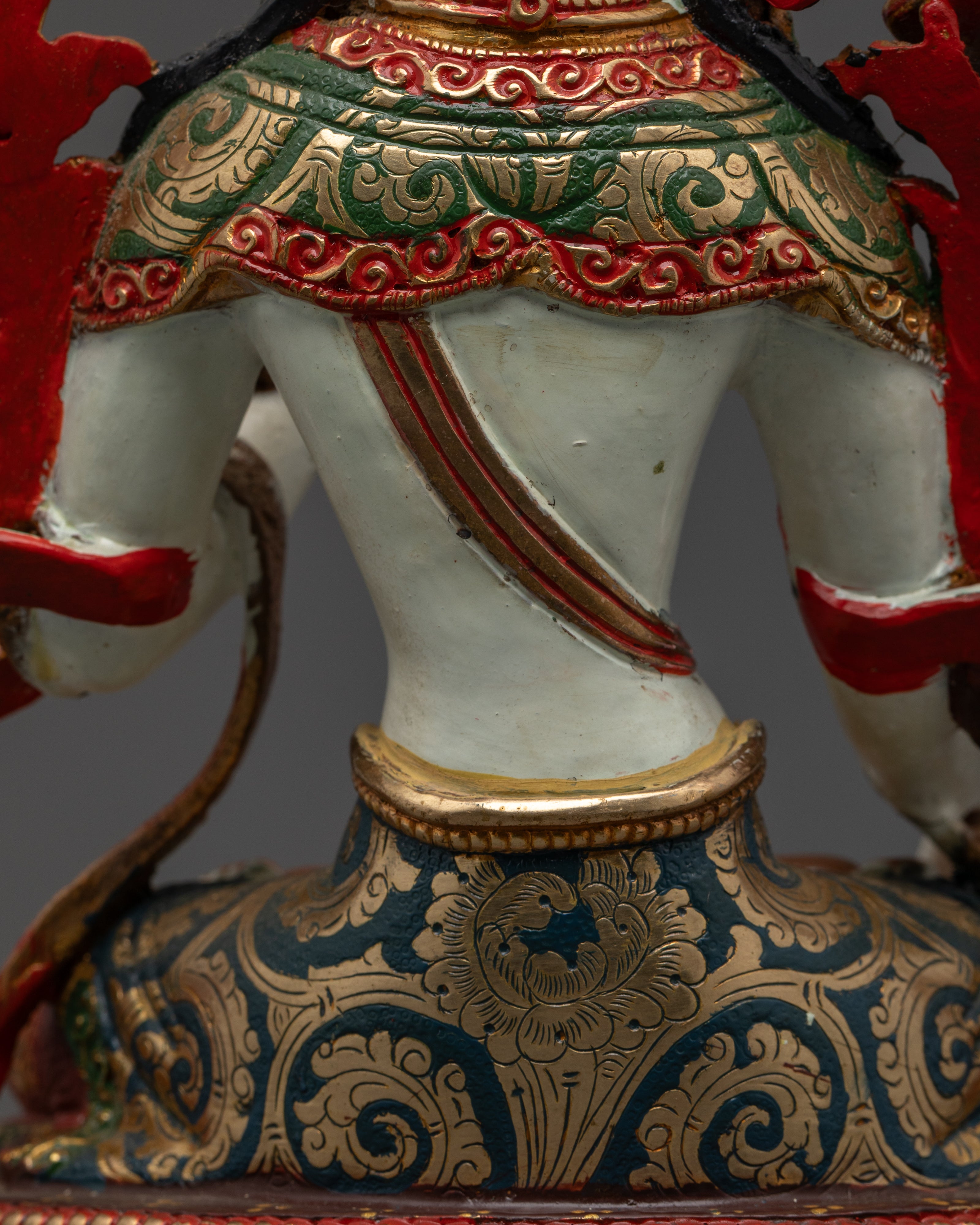 Tibetan White Tara Sculpture for Divine Protection