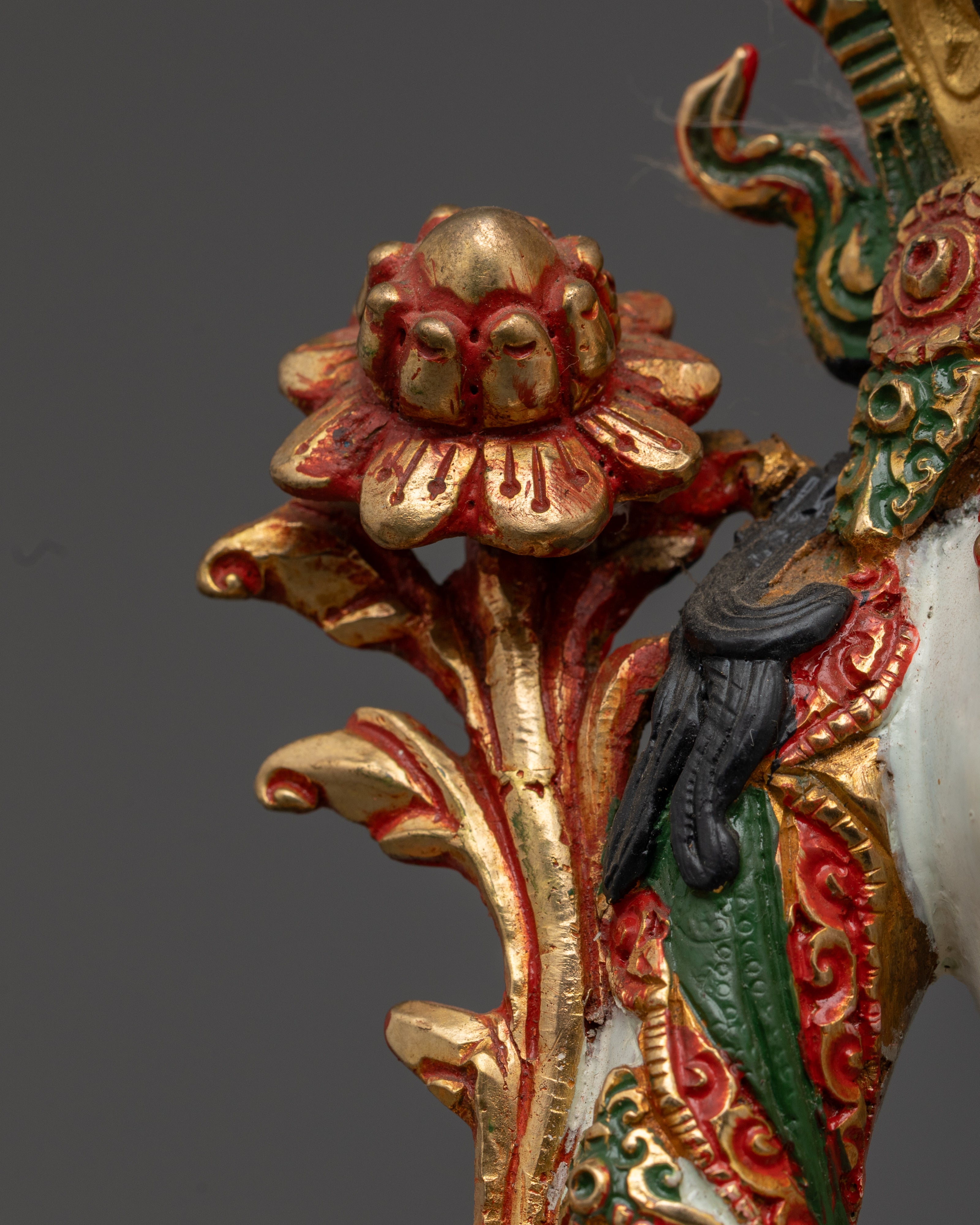 Tibetan White Tara Sculpture for Divine Protection