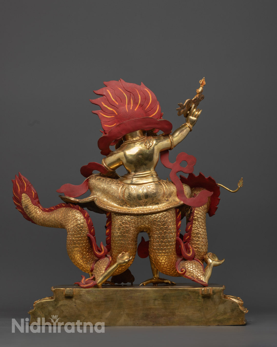 Traditional White Dzambhala Statue | Buddhist Wealth God