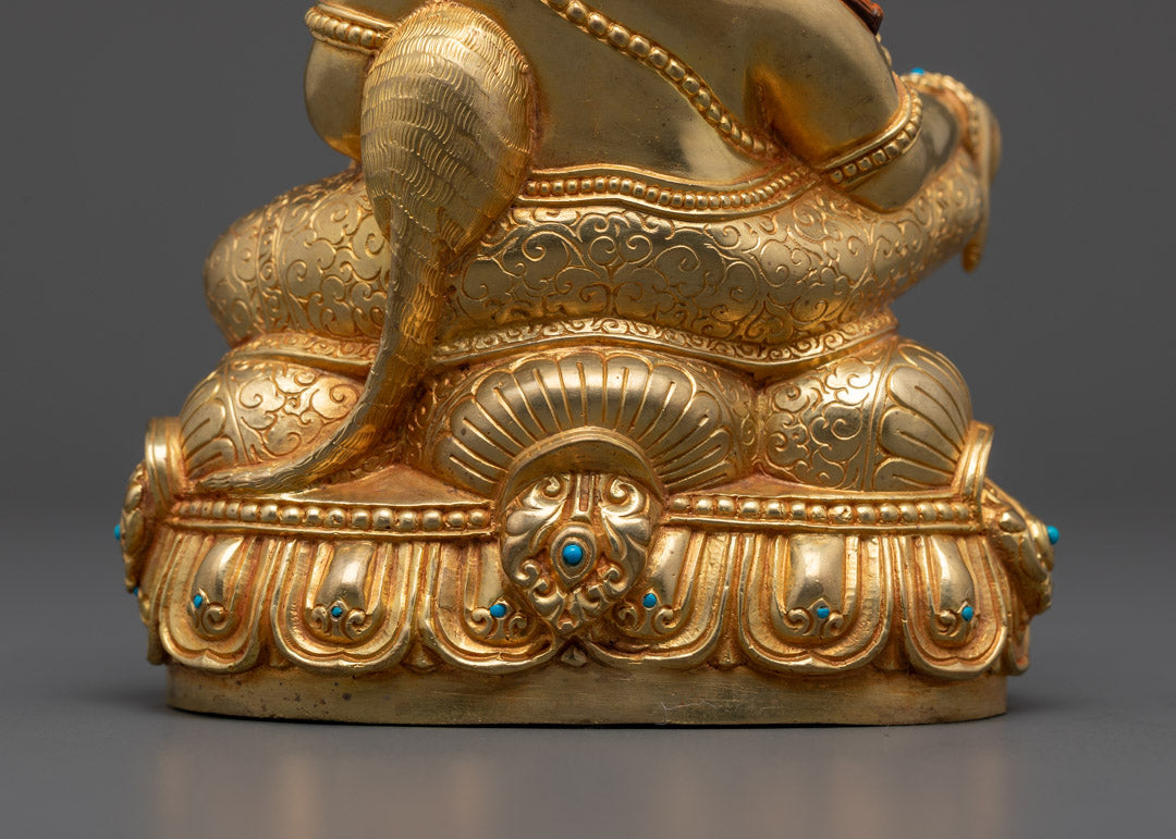Fully Gold Gilded Yellow Dzambhala Statue | The Wealth Deity