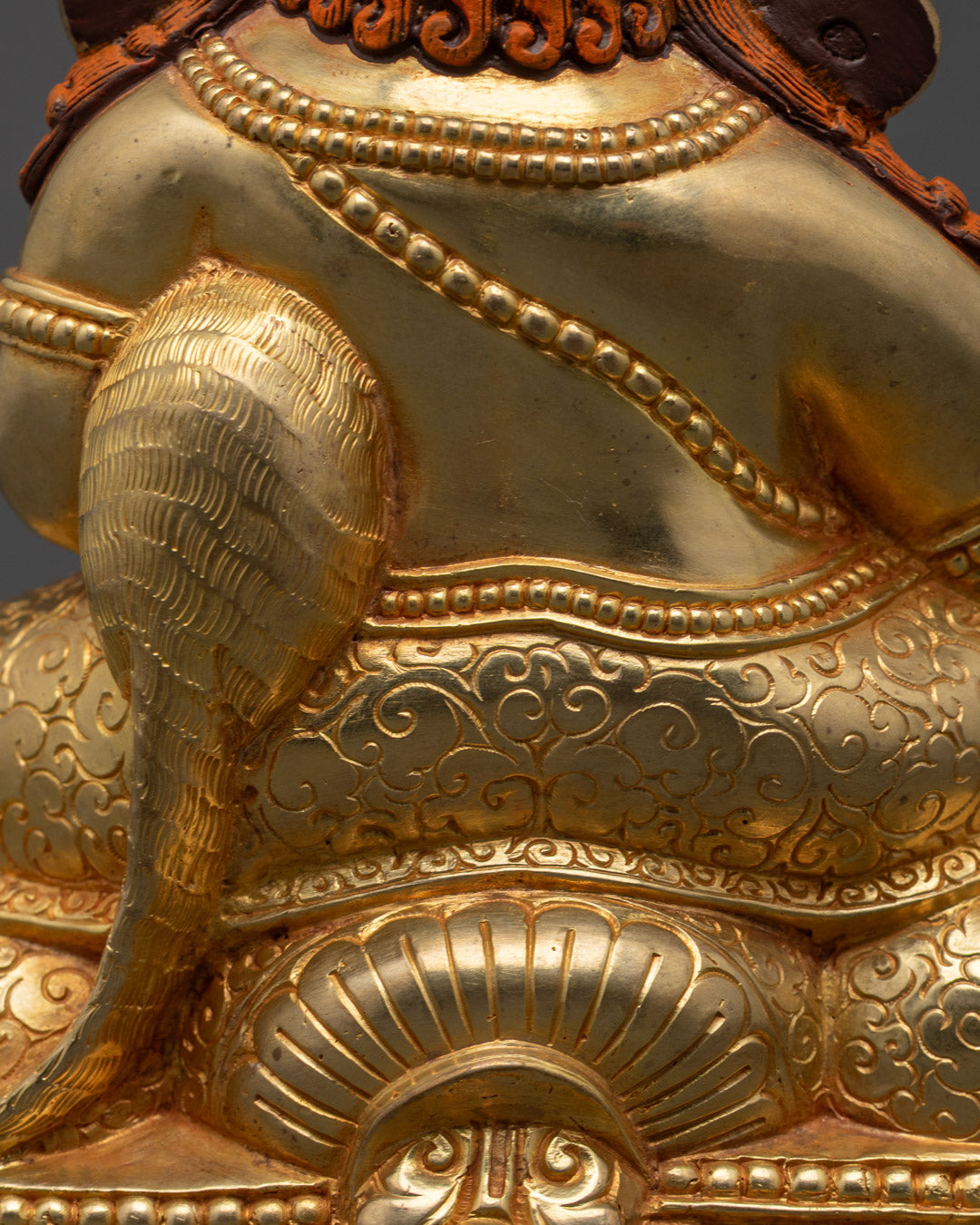 Fully Gold Gilded Yellow Dzambhala Statue | The Wealth Deity