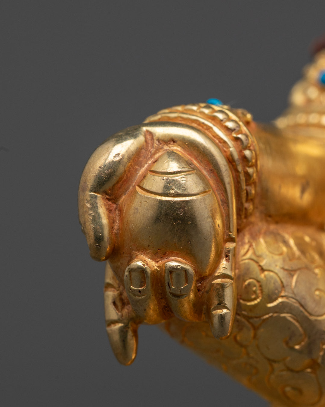 Fully Gold Gilded Yellow Dzambhala Statue | The Wealth Deity