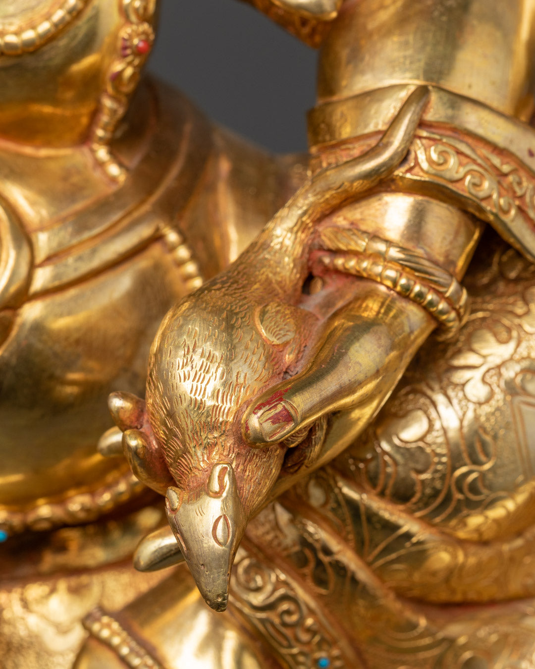 Traditional White Dzambhala Statue | Buddhist Wealth God