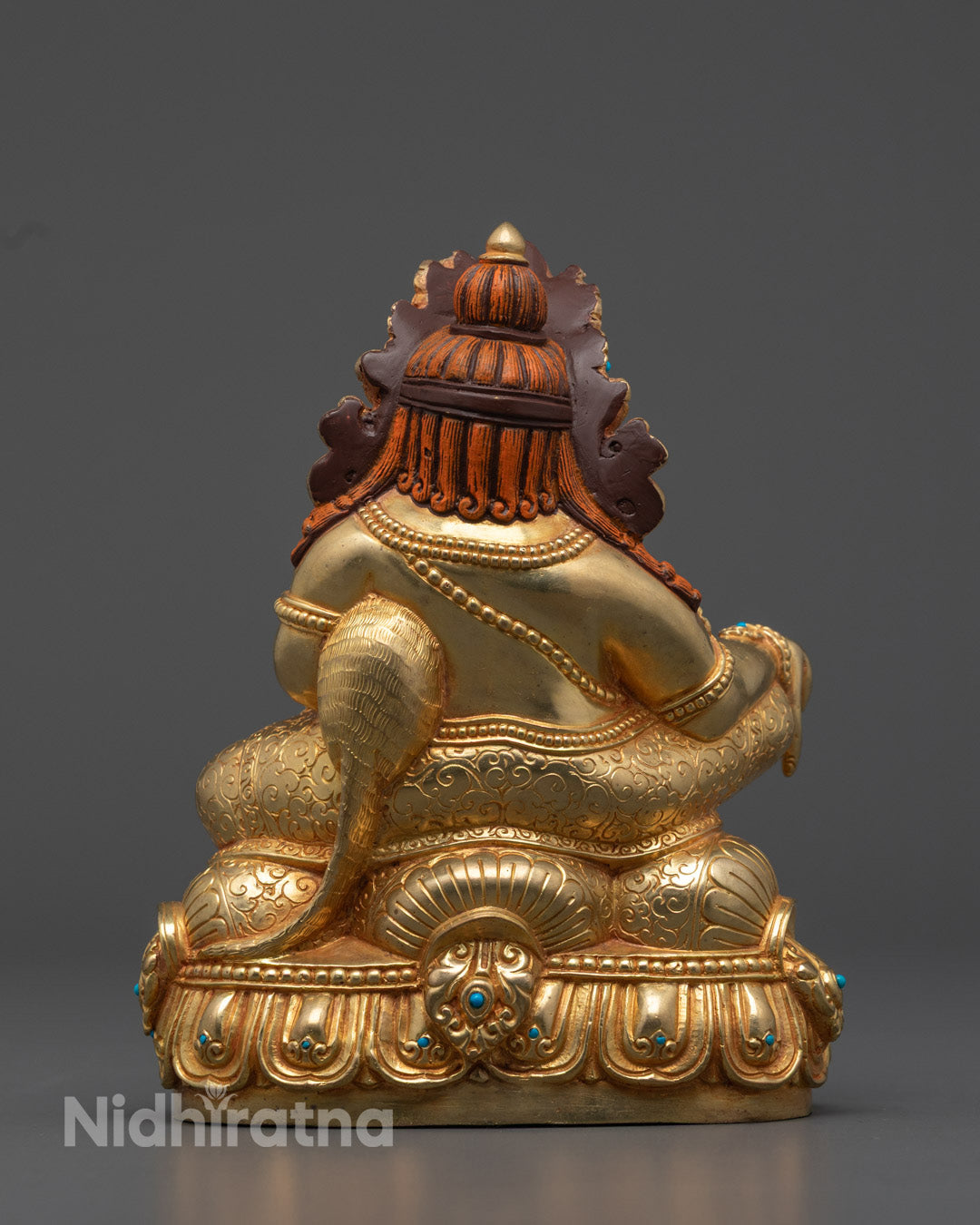Fully Gold Gilded Yellow Dzambhala Statue | The Wealth Deity