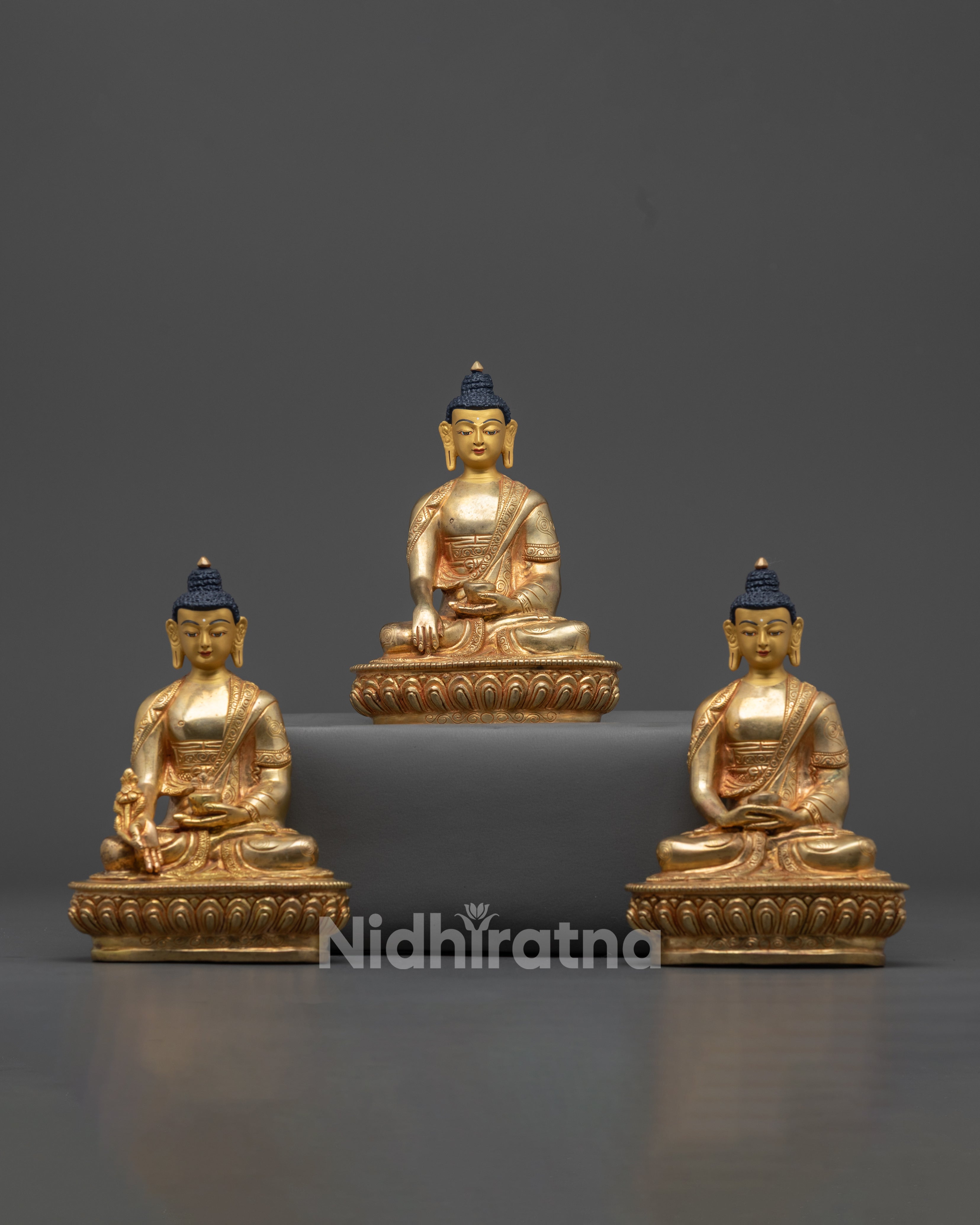 Three Buddhas Statue Set for Altar