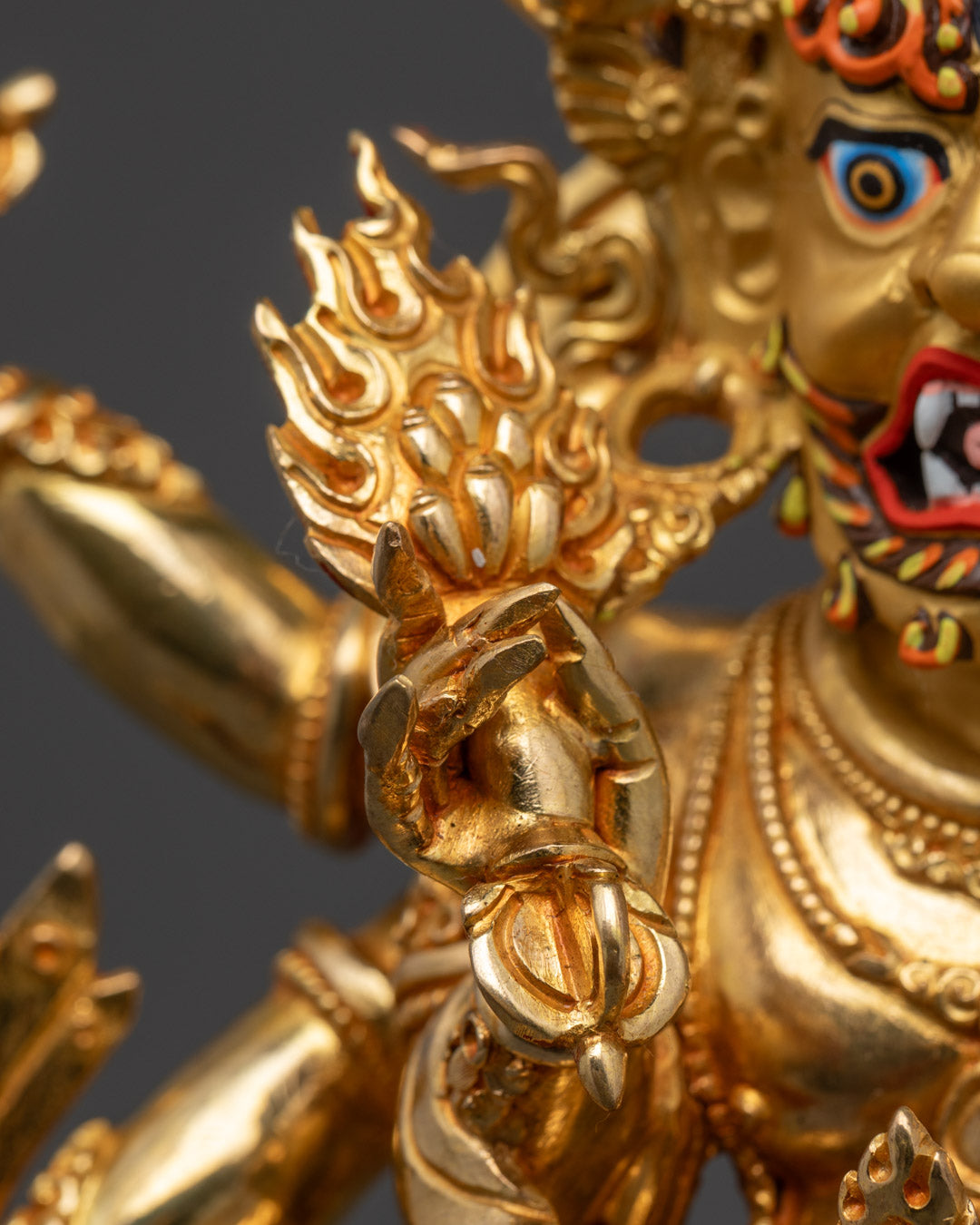 White Mahakala Statue for Protection and Karma Removal