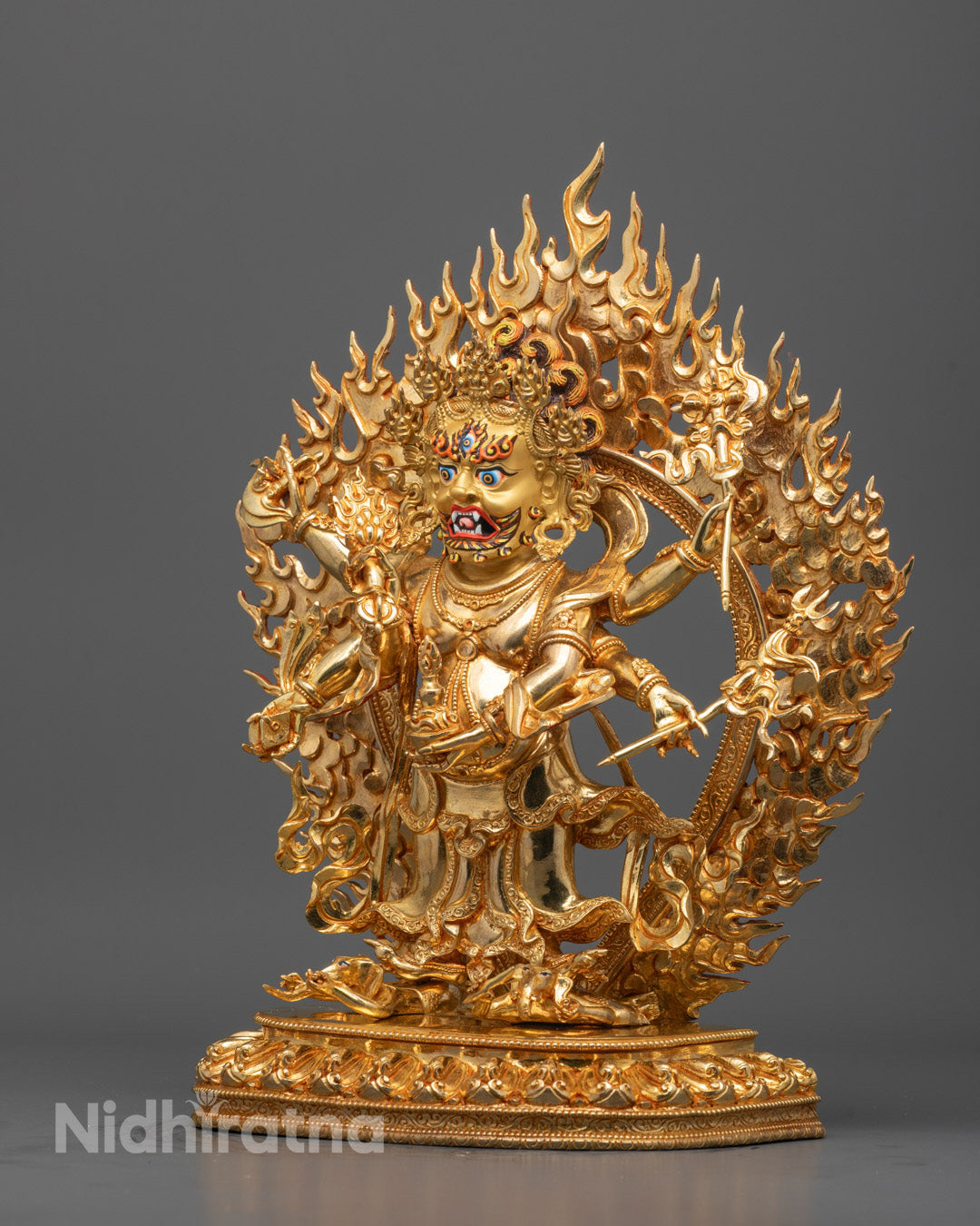 White Mahakala Statue for Protection and Karma Removal