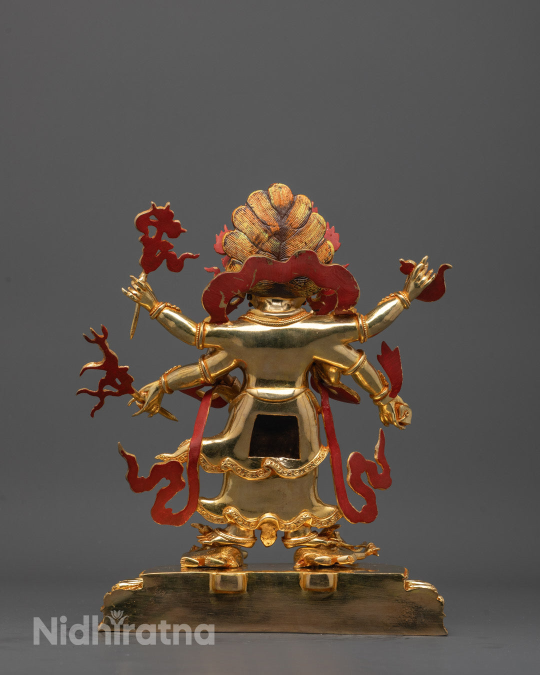 White Mahakala Statue for Protection and Karma Removal