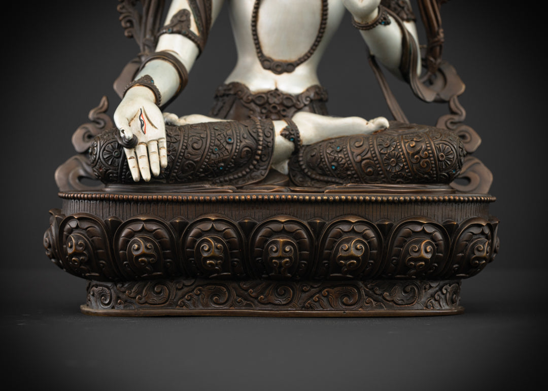 Tibetan White Tara Statue | Himalayan Sacred Art