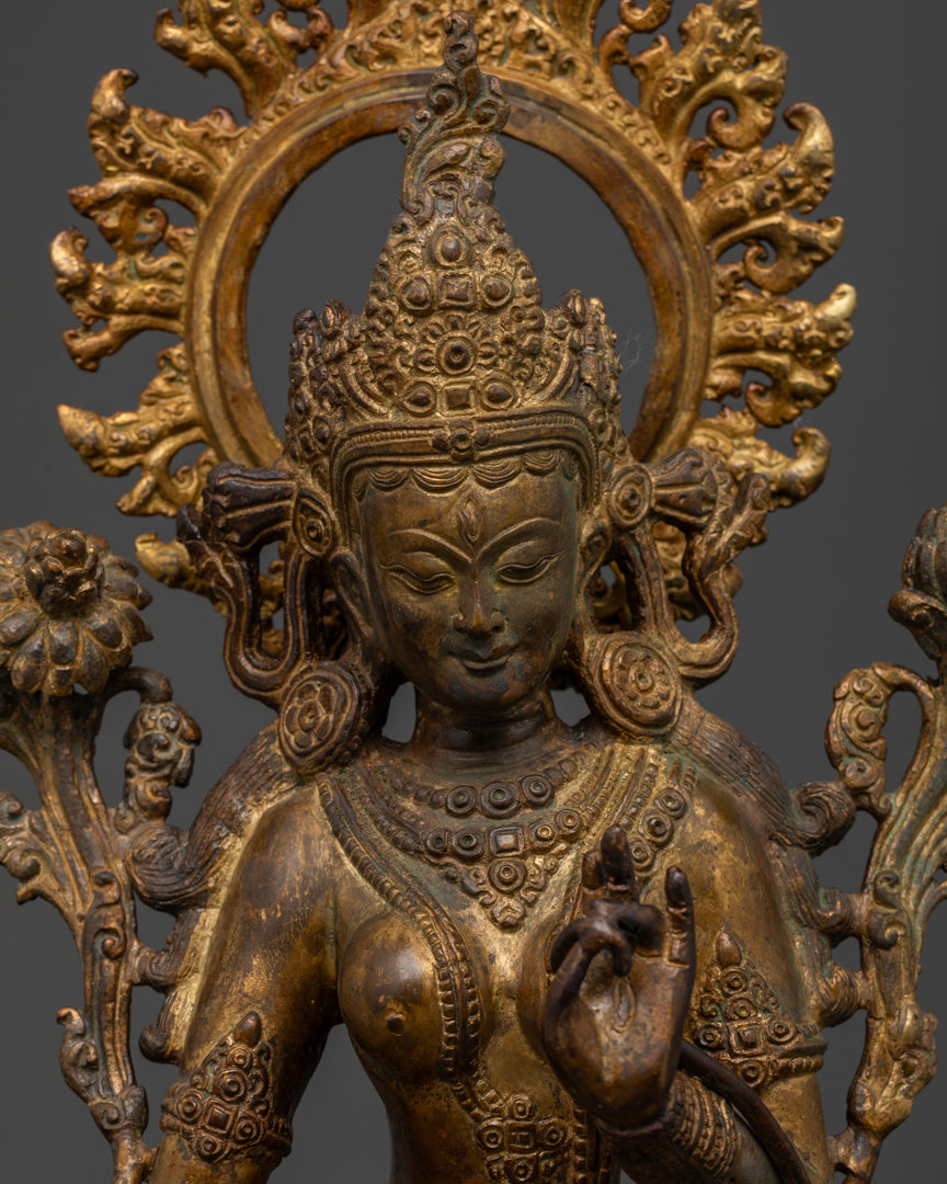 Antique White Tara Statue | Sacred Art