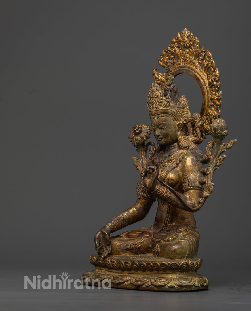 Antique White Tara Statue | Sacred Art