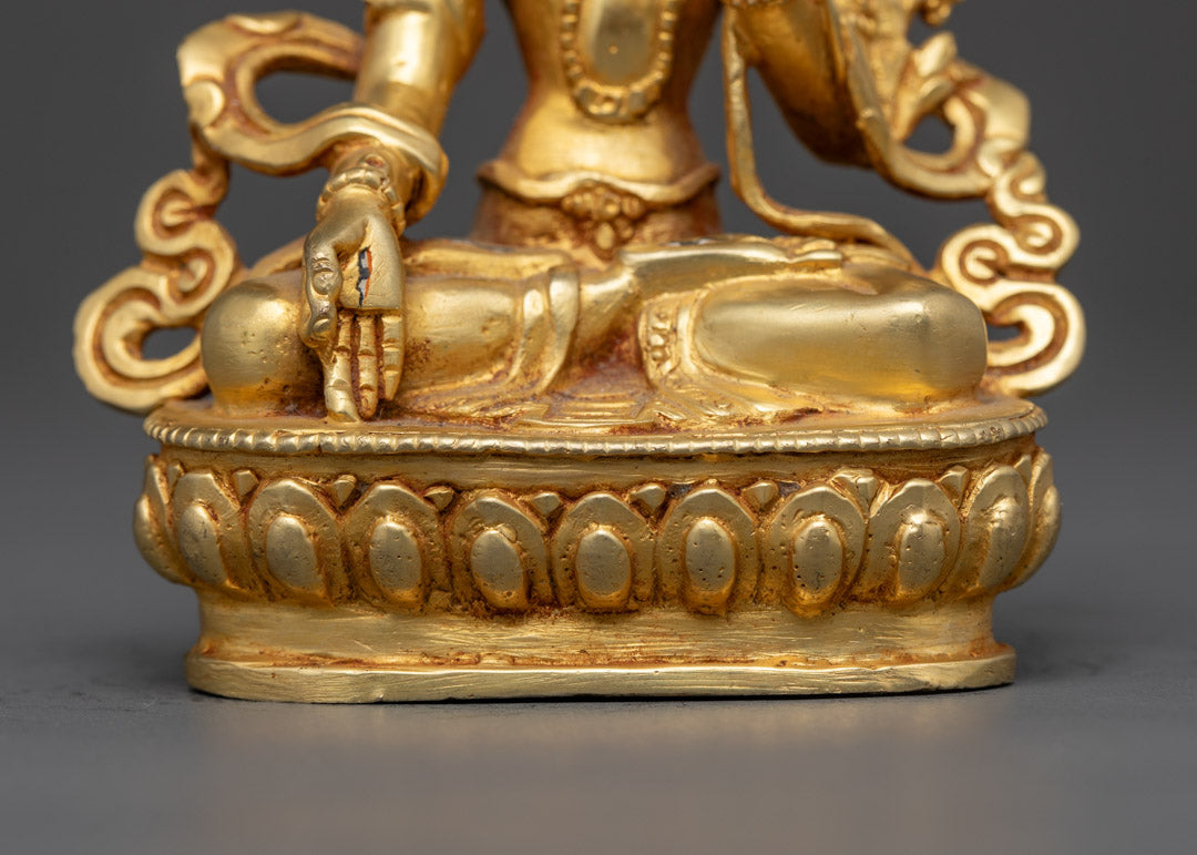 White Tara Statue | Handcrafted 24K Gold-Plated Copper