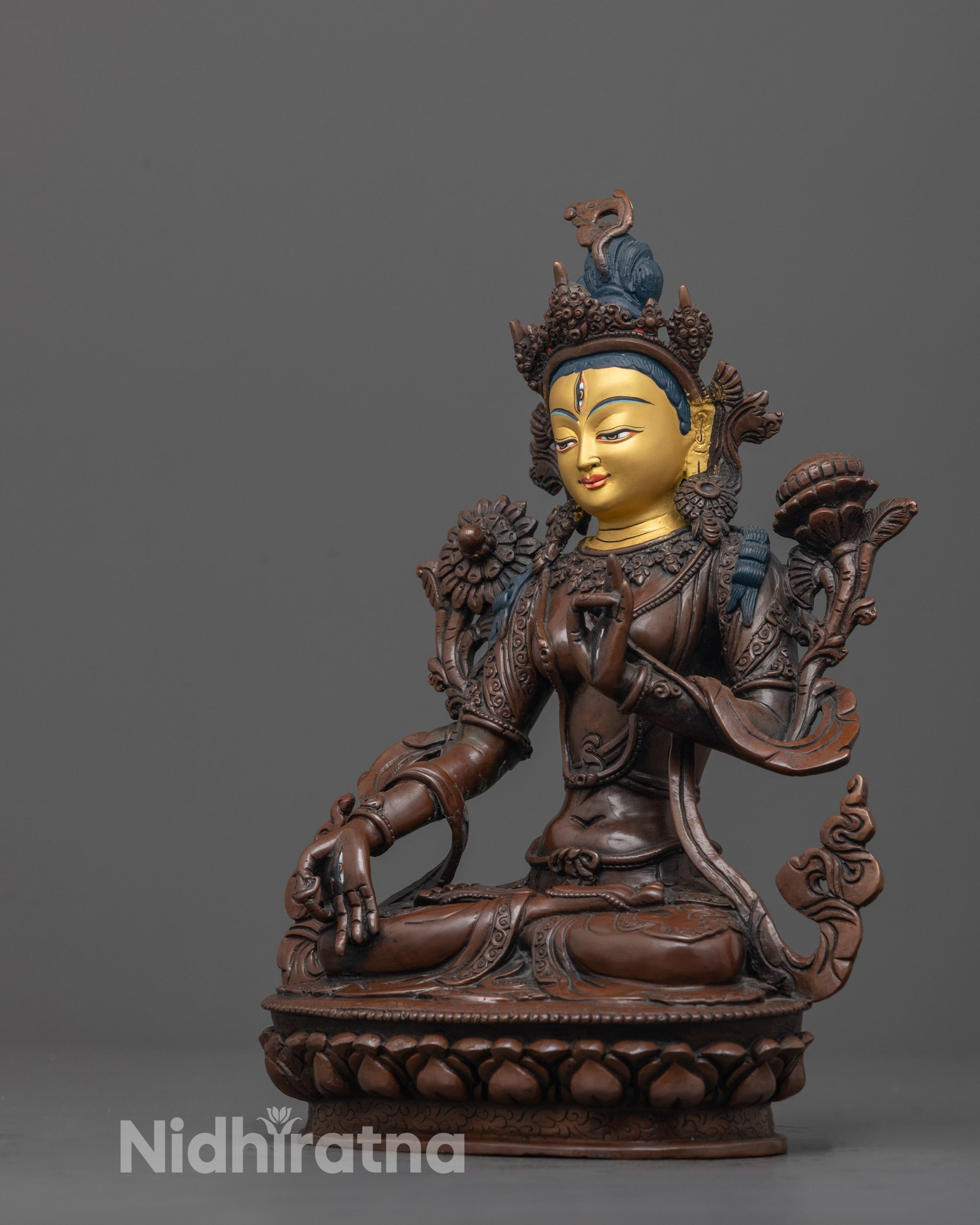 Handcrafted White Tara Statue | The Seven-Eyed Goddess