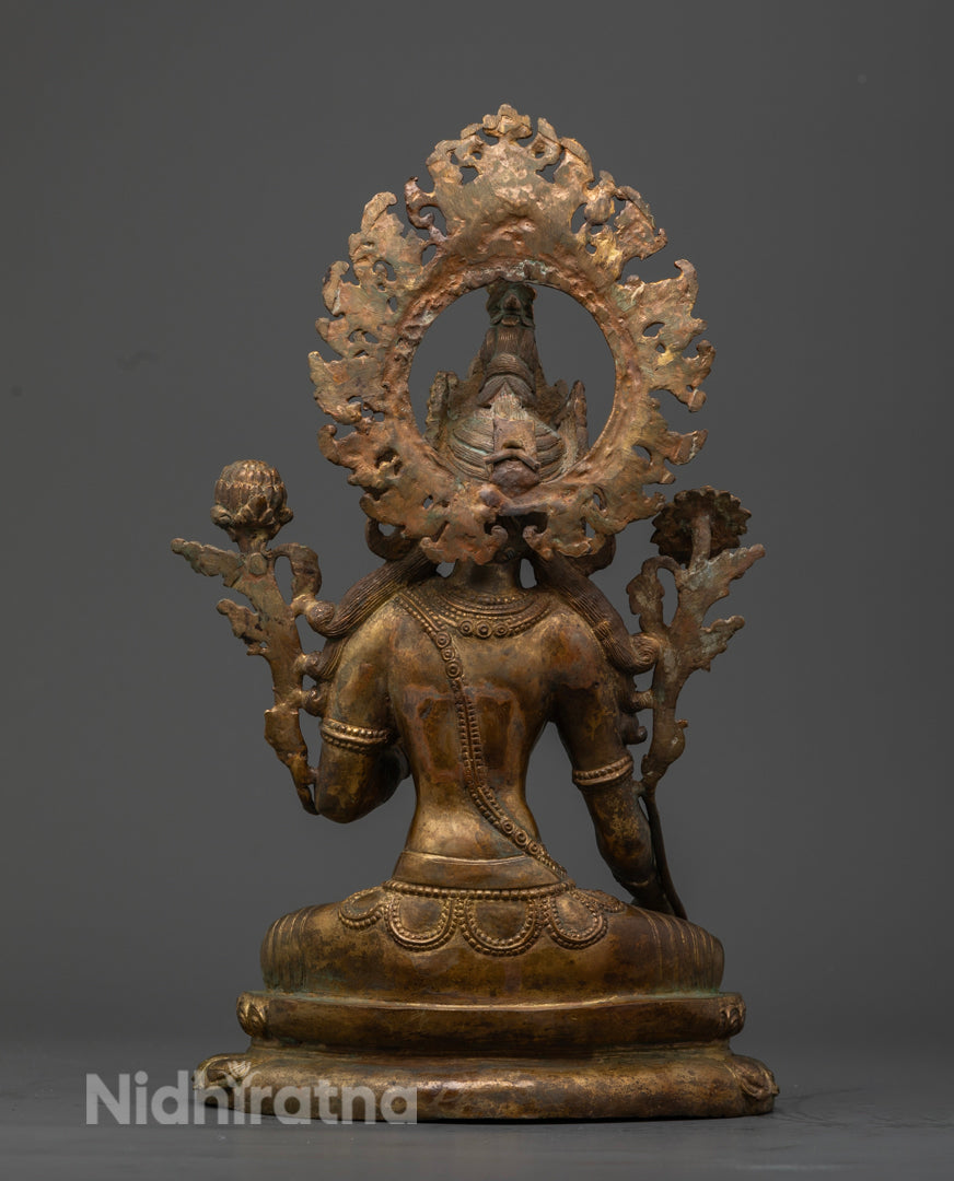 Antique White Tara Statue | Sacred Art