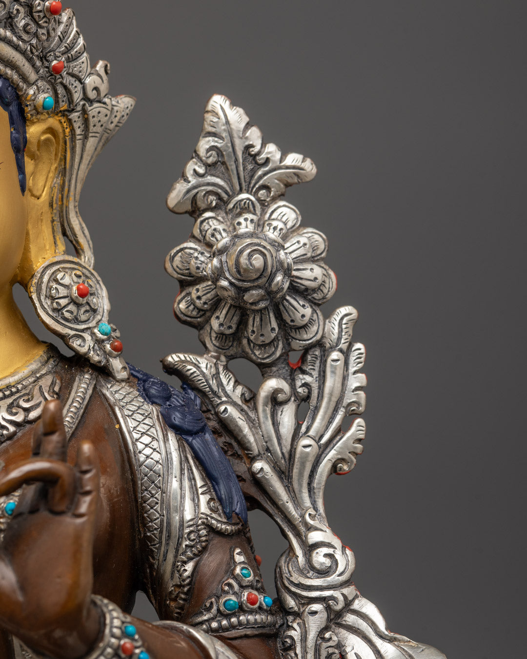Genuine Oxidized Green Tara Statue | Sacred Buddhist Handmade Statue
