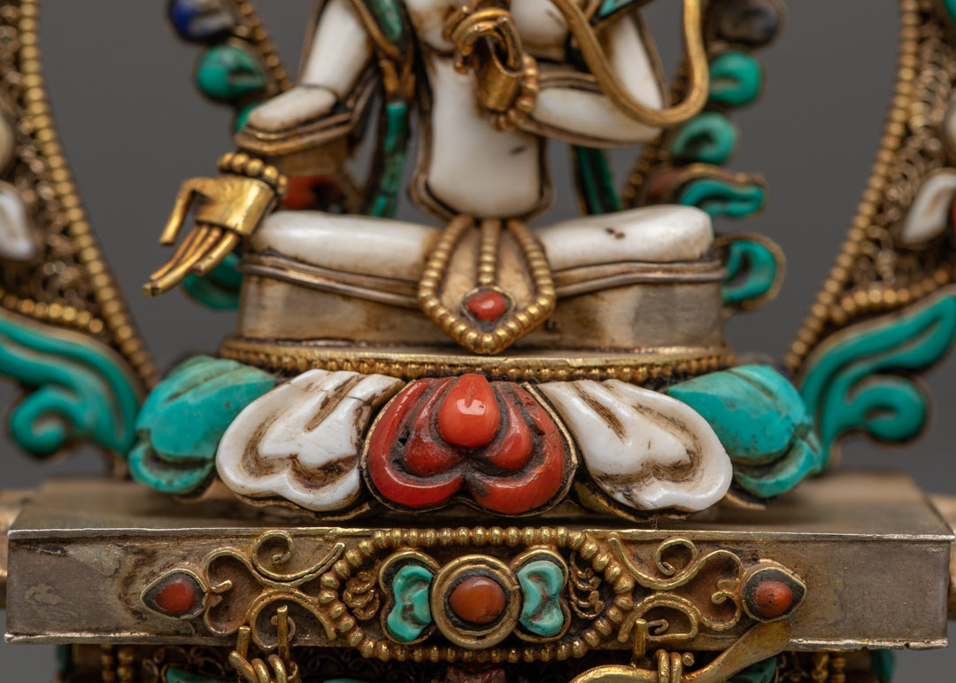 Religious White Tara Statue | Handmade Buddhist Decor