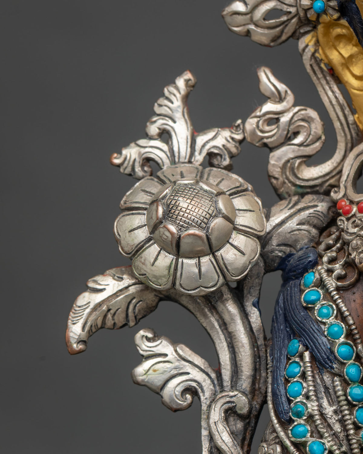 Seven-Eyed White Tara Statue | Premium Oxidized Copper Figurine