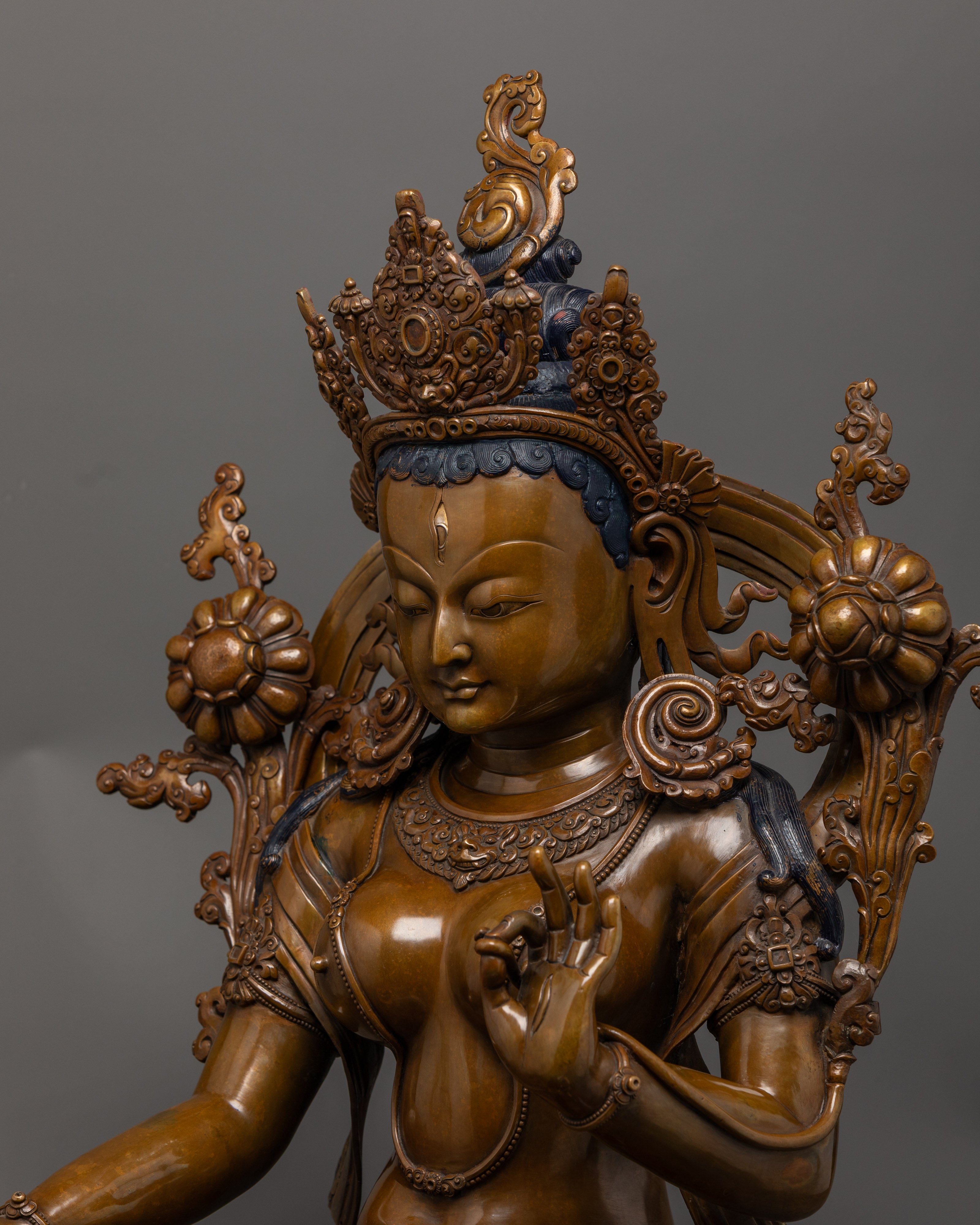 Saptalochana White Tara Statue | Rare Buddhist Art from Nepal