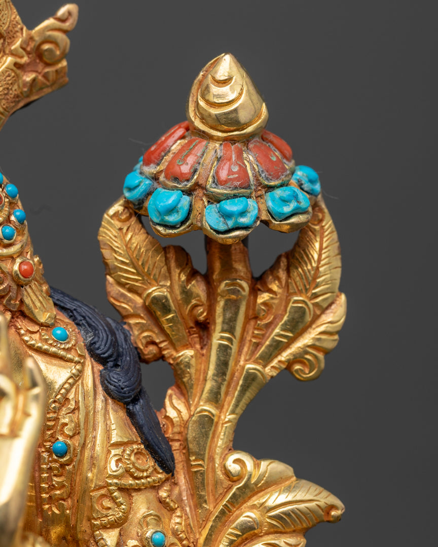White Tara Statue | 24K Gold Gilded Himalayan Sculpture