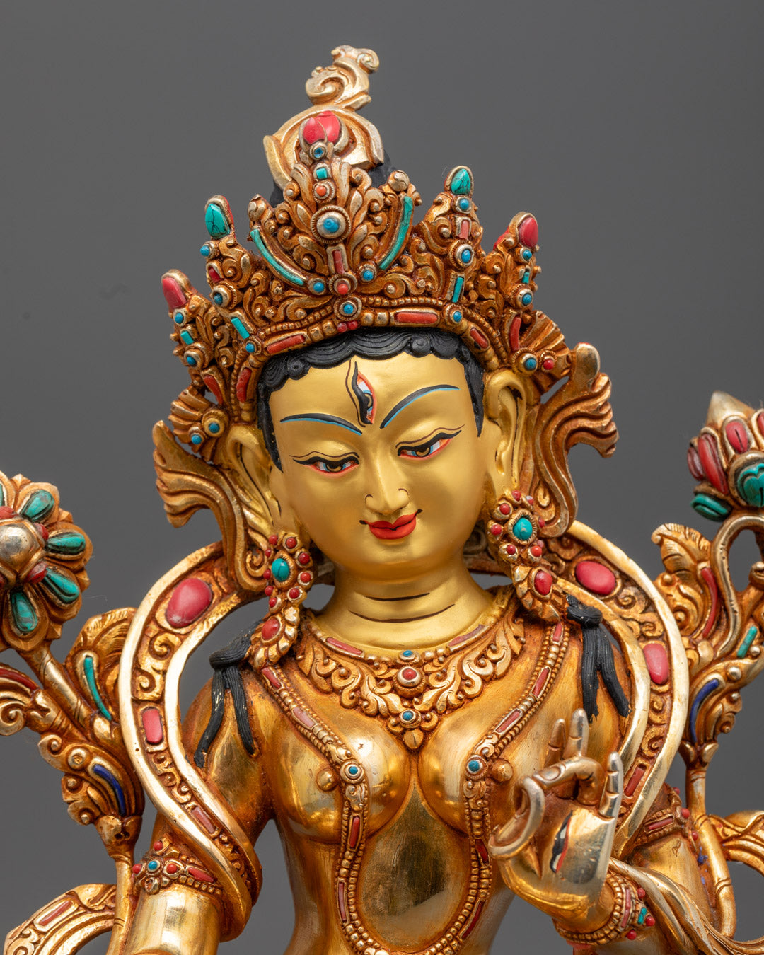 Buddhist White Tara Statue | Traditional Art of Nepal