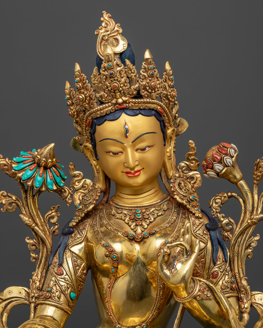 White Tara Statue | Hand-Carved Himalayan Buddhist