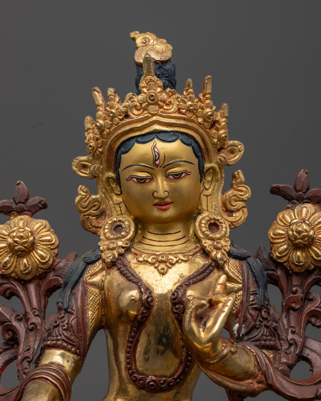 White Tara Bodhisattva of Compassion | Partial Gilded Statue