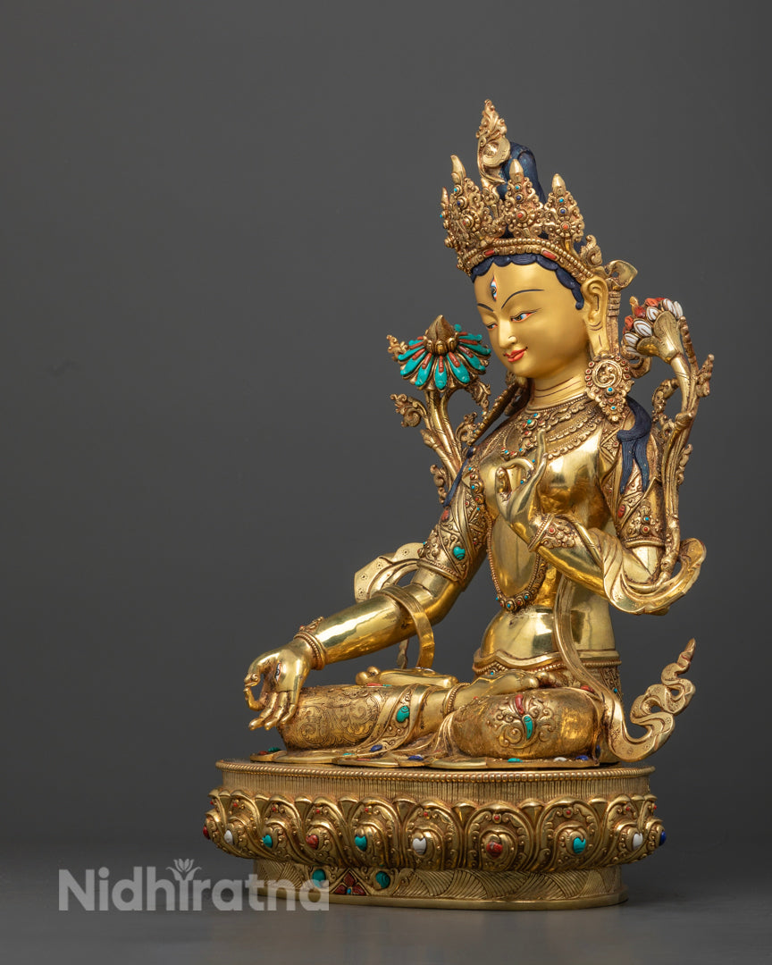 White Tara Statue | Hand-Carved Himalayan Buddhist