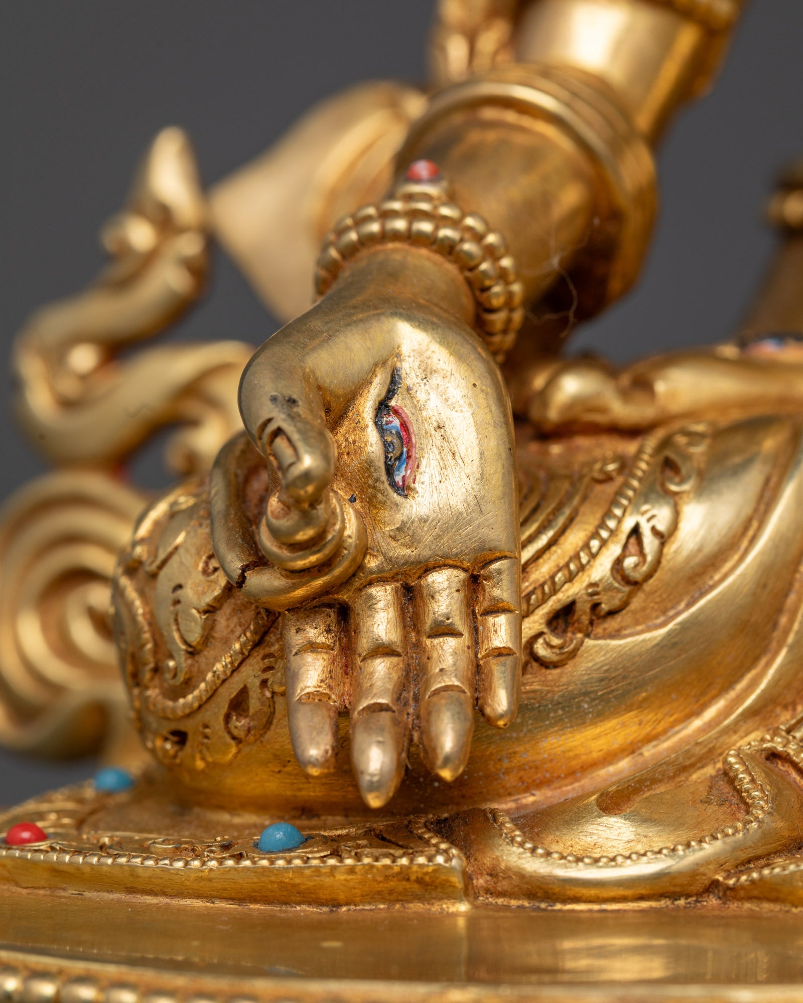 White Tara Sculpture | Nepalese Fire-Gilded Gold Body