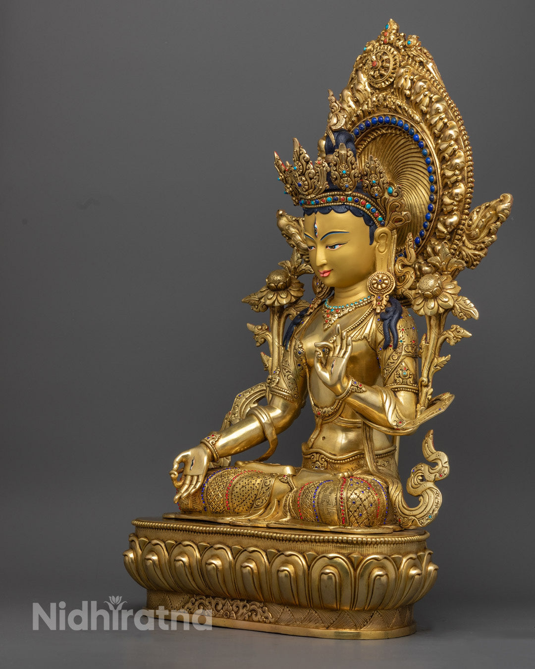 Handcrafted White Tara Statue from Nepal