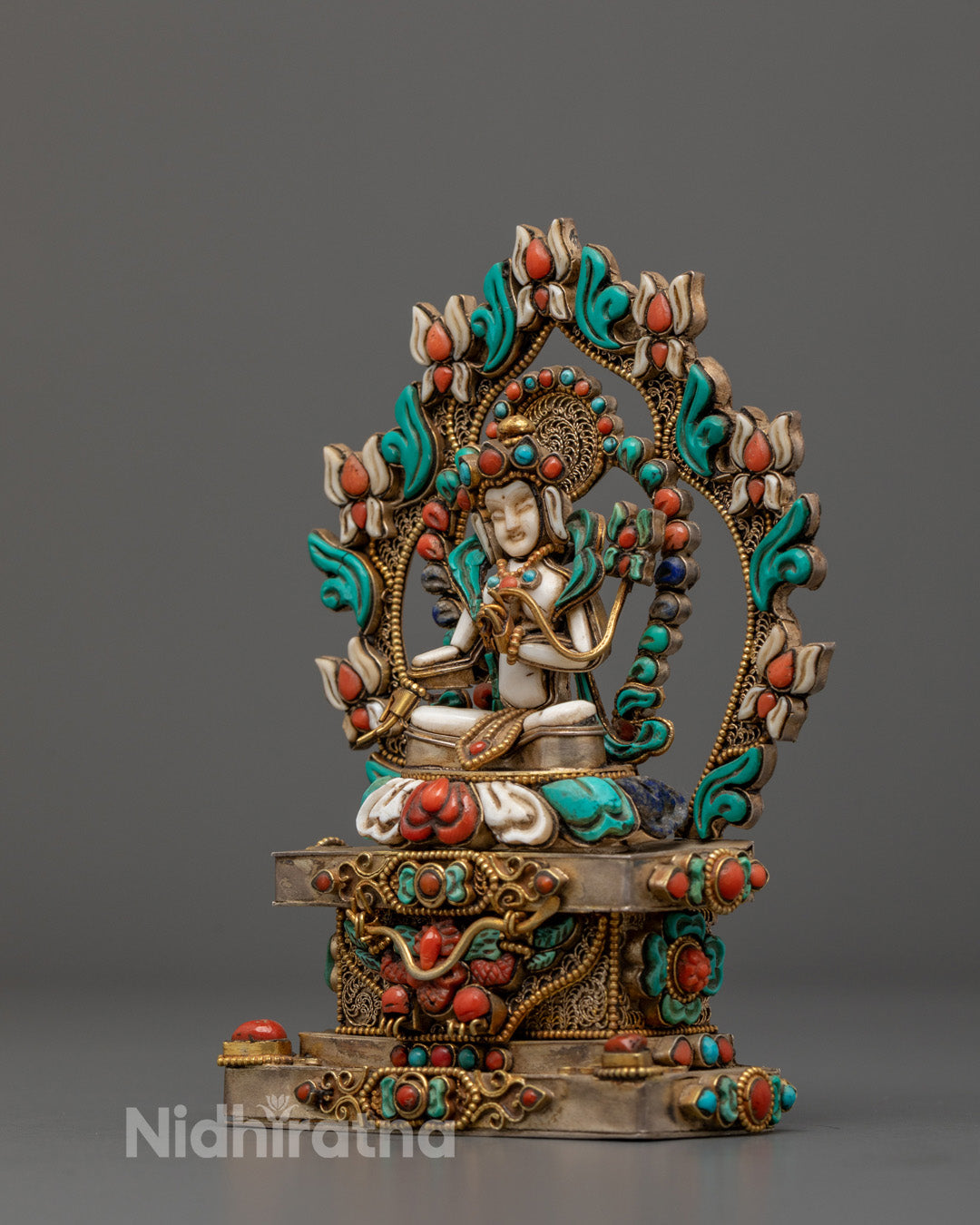 Religious White Tara Statue | Handmade Buddhist Decor