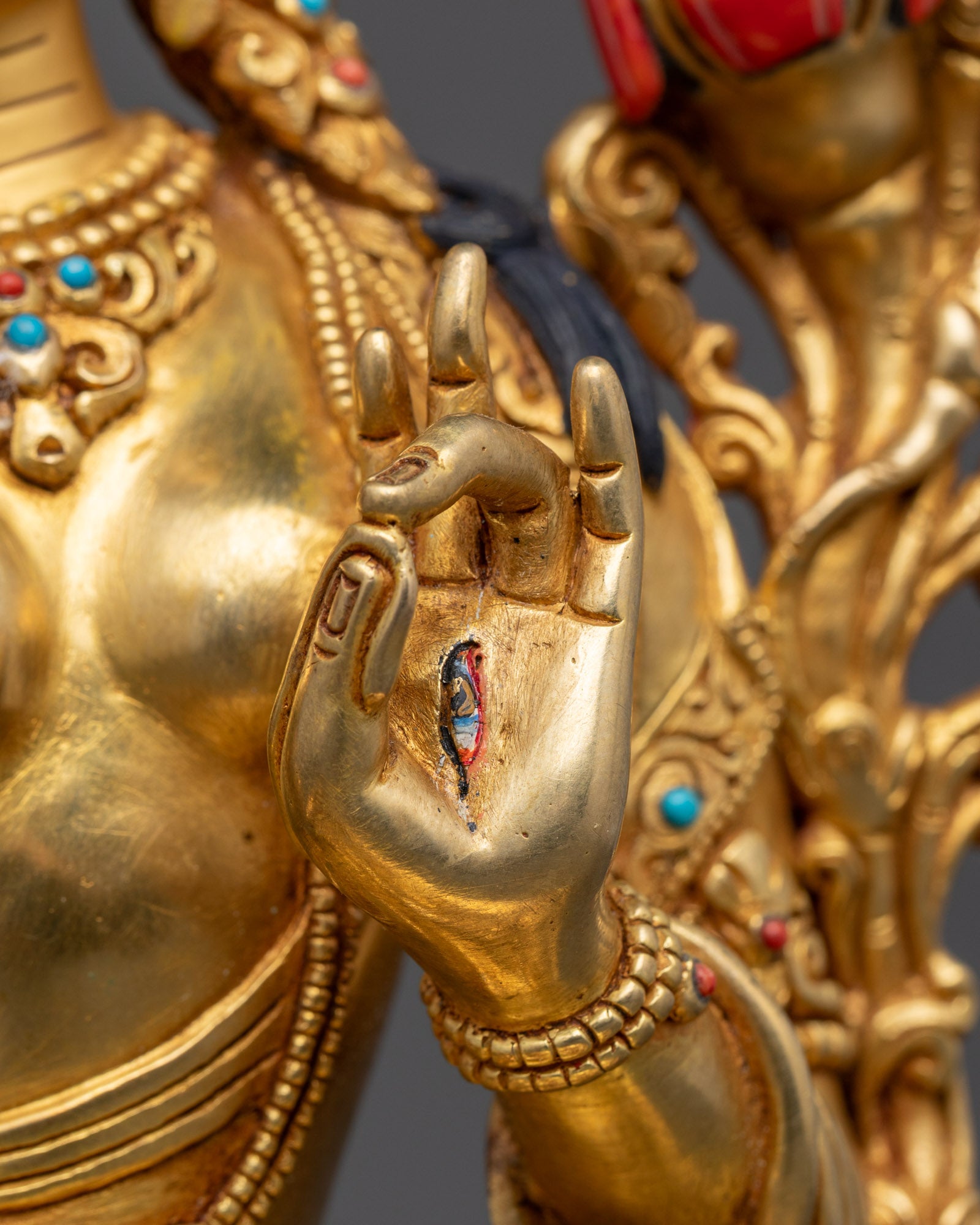 White Tara Sculpture | Nepalese Fire-Gilded Gold Body